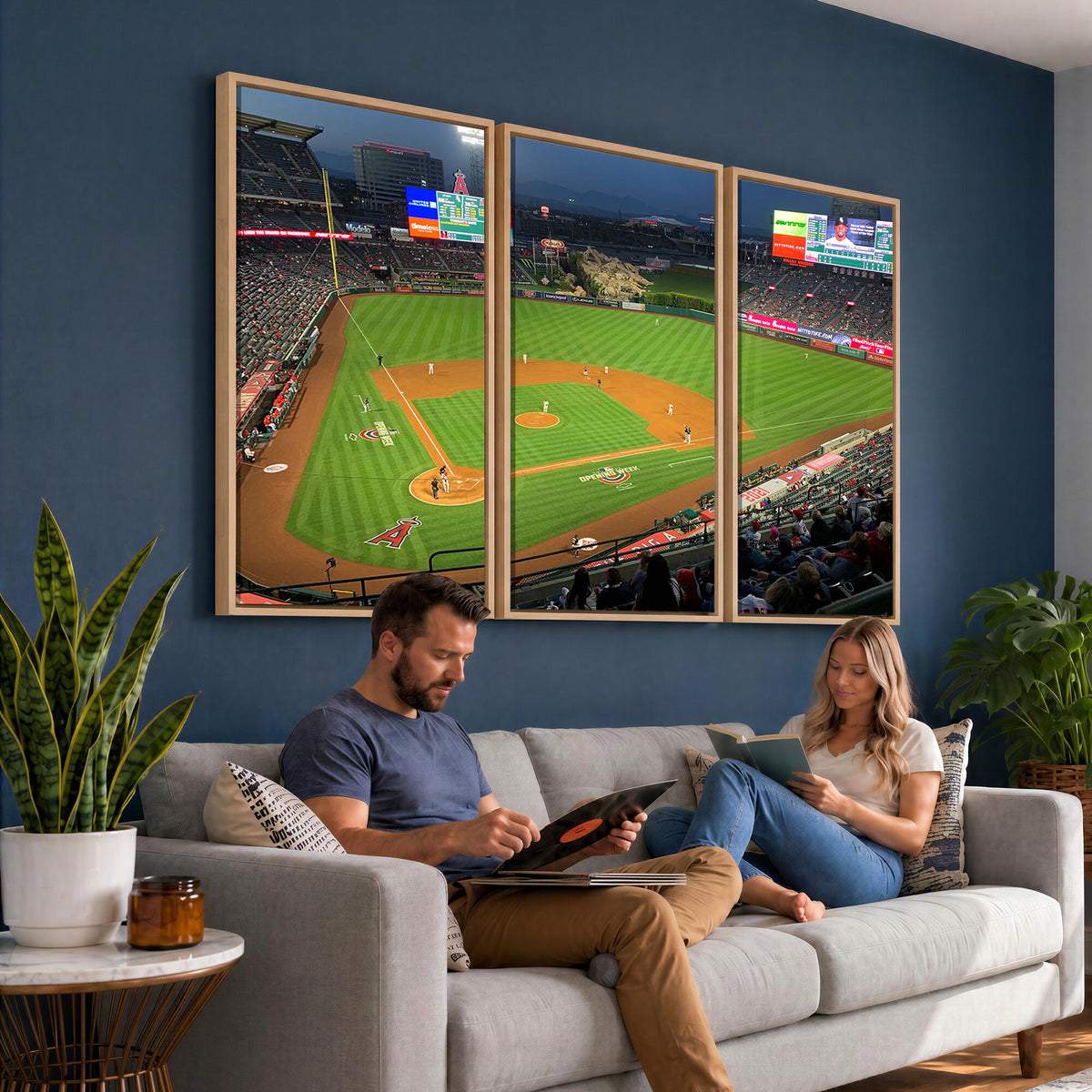 93707-MGV-CV-36X24 - Angel Stadium Aerial Canvas Print | Los Angeles Angels Baseball