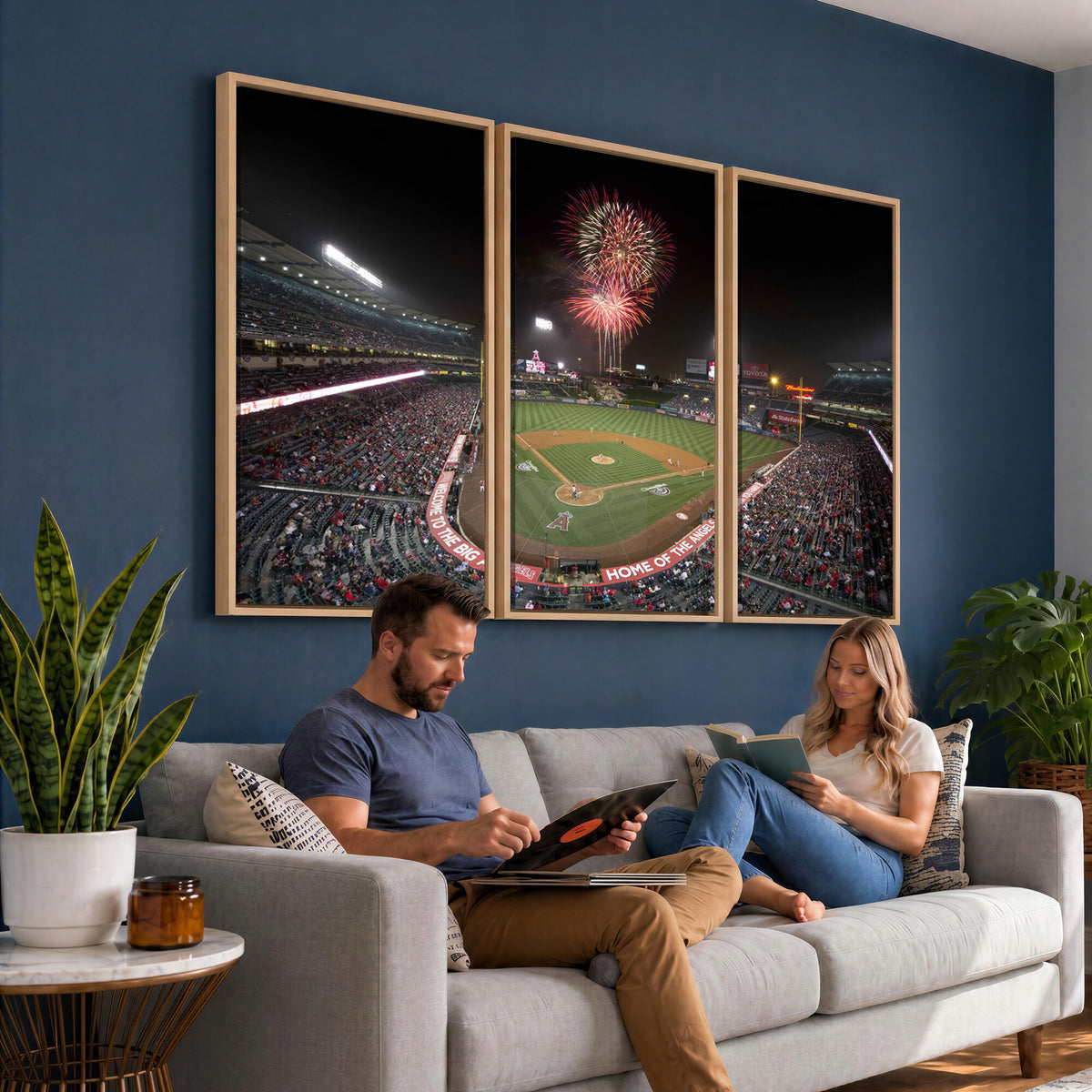 63592-MGV-CV-36X24 - Angel Stadium in Los Angeles Stadium Wall Art Canvas Print