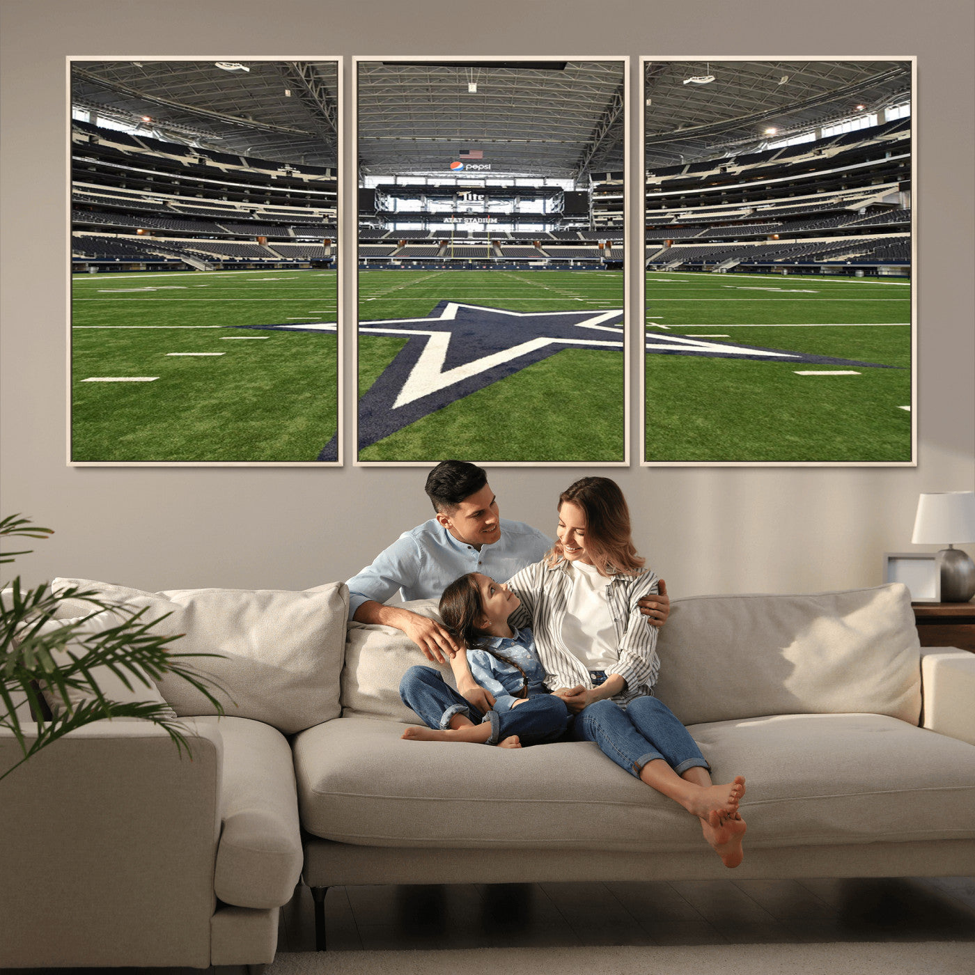 MGV-FC-60X30-3P - Dallas Cowboys Football Team Print - Arlington AT&T Stadium Wall Art Canvas Print