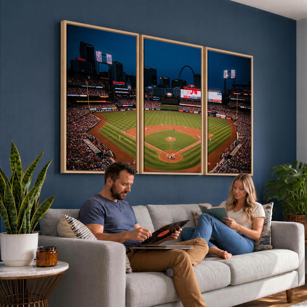 38612-MGV-CV-36X24 - St. Louis Cardinals Baseball Team Print - Busch Stadium Wall Art