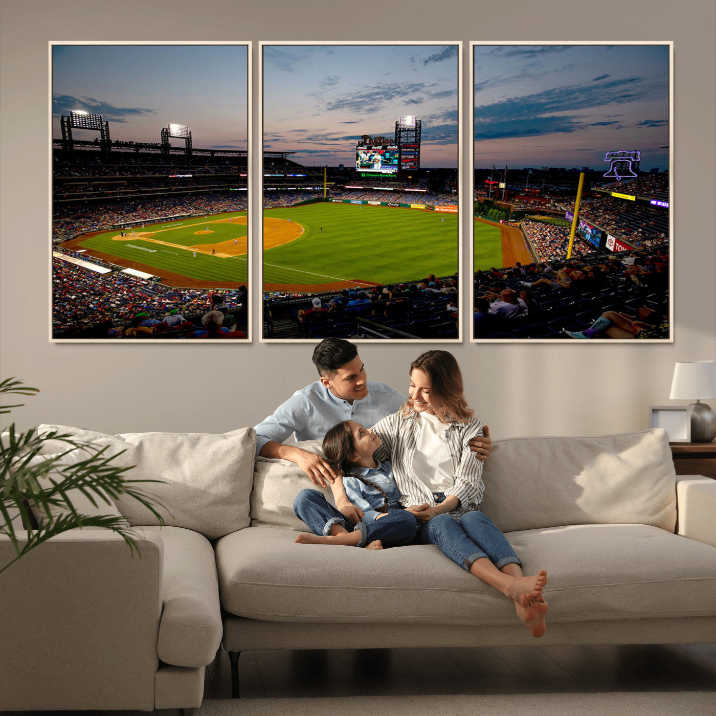 MGV-FC-60X30-3P - Philadelphia Phillies Baseball Team Print - Citizens Bank Park Stadium Wall Art Canvas Print