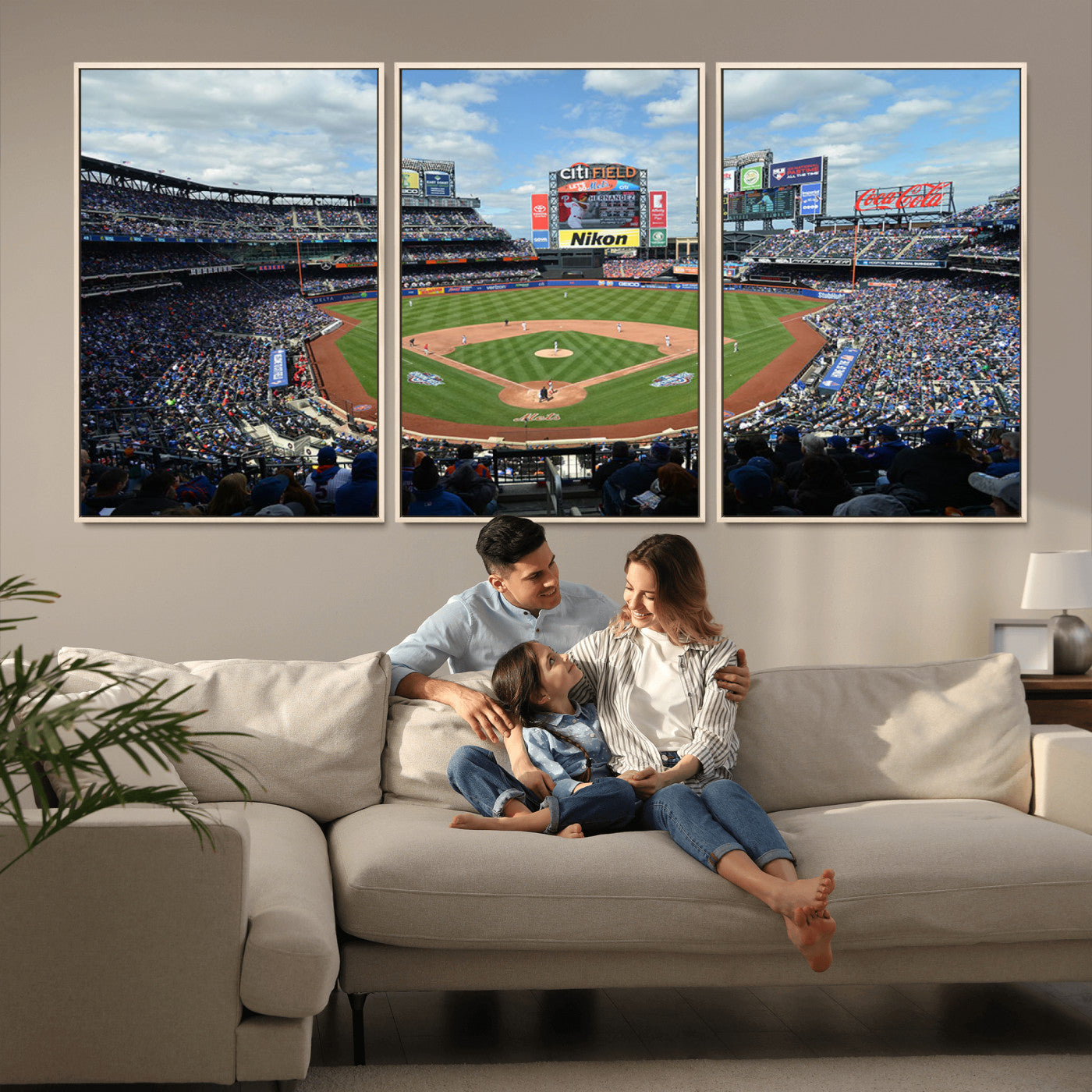 MGV-FC-60X30-3P - New York Mets Baseball Team Print - Citi Field Stadium Wall Art Canvas Print