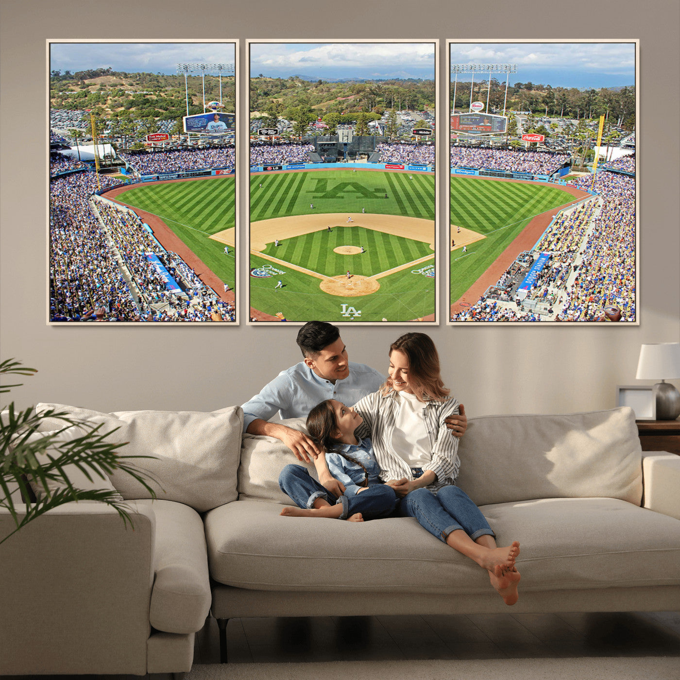 MGV-FC-60X30-3P - Citi Field Wall Art Print | 3-Panel New York Mets Baseball Stadium Canvas Print | Framed Sports Decor for Living Room, Man Cave, or Office