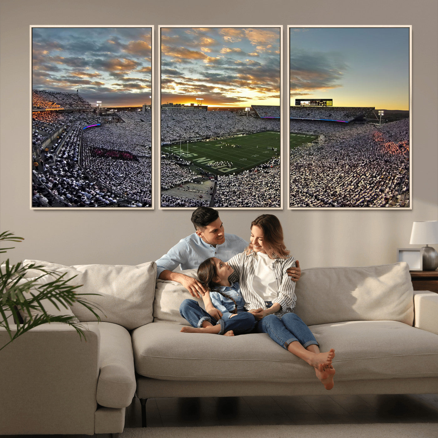 MGV-FC-60X30-3P - Beaver Stadium Wall Art - Penn State Stadium Wall Art | Penn Nittany Lions Football Match for Sport Room Decor