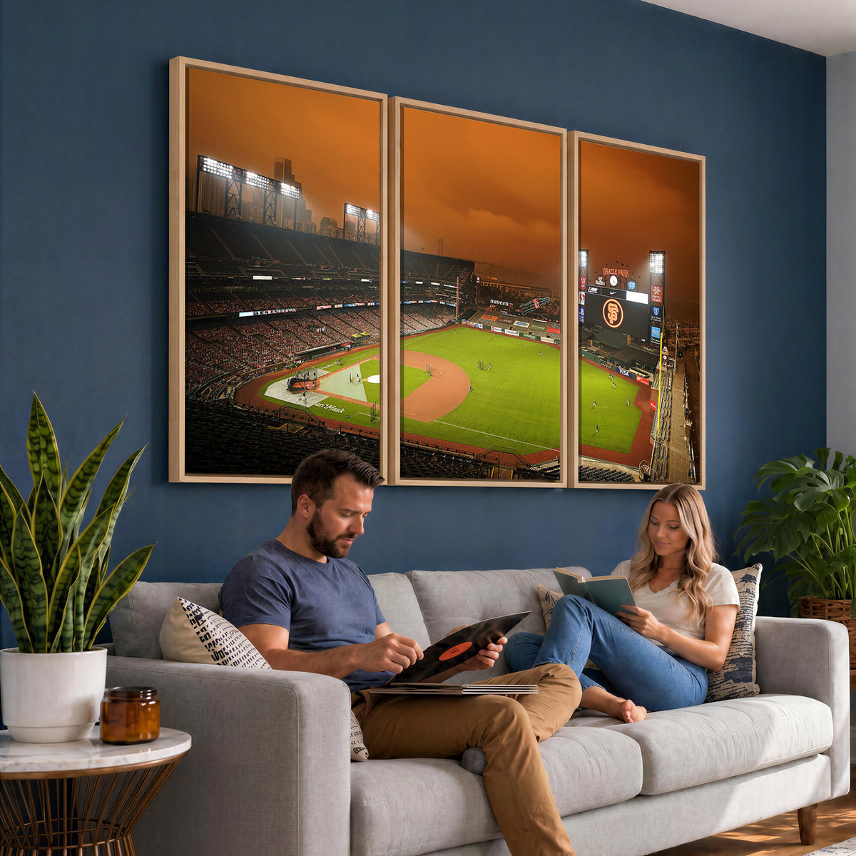 31315-MGV-CV-36X24 - San Francisco Giants Baseball Team Print, Oracle Park Stadium Wall Art Canvas Print