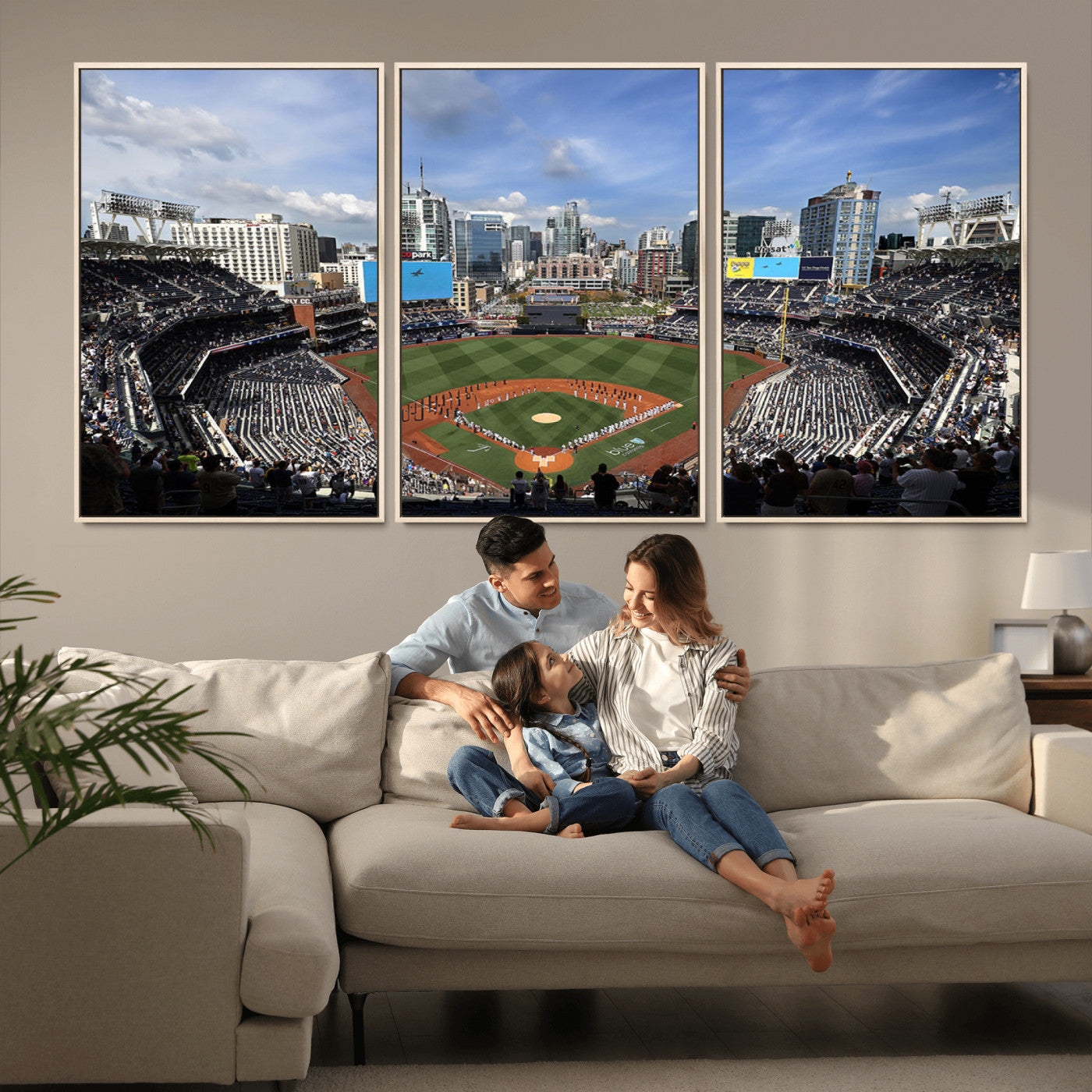 MGV-FC-60X30-3P - San Diego Padres Baseball Team Print - Petco Park Stadium Wall Art Canvas Print