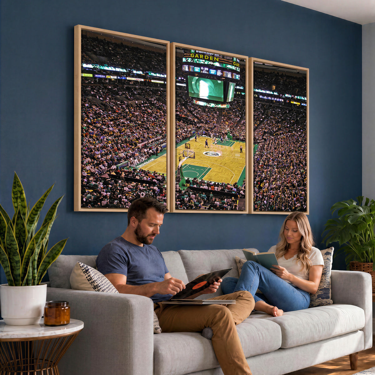 21705-MGV-CV-36X24 - TD Garden Basketball Canvas Wall Art | Boston Celtics Live Action
