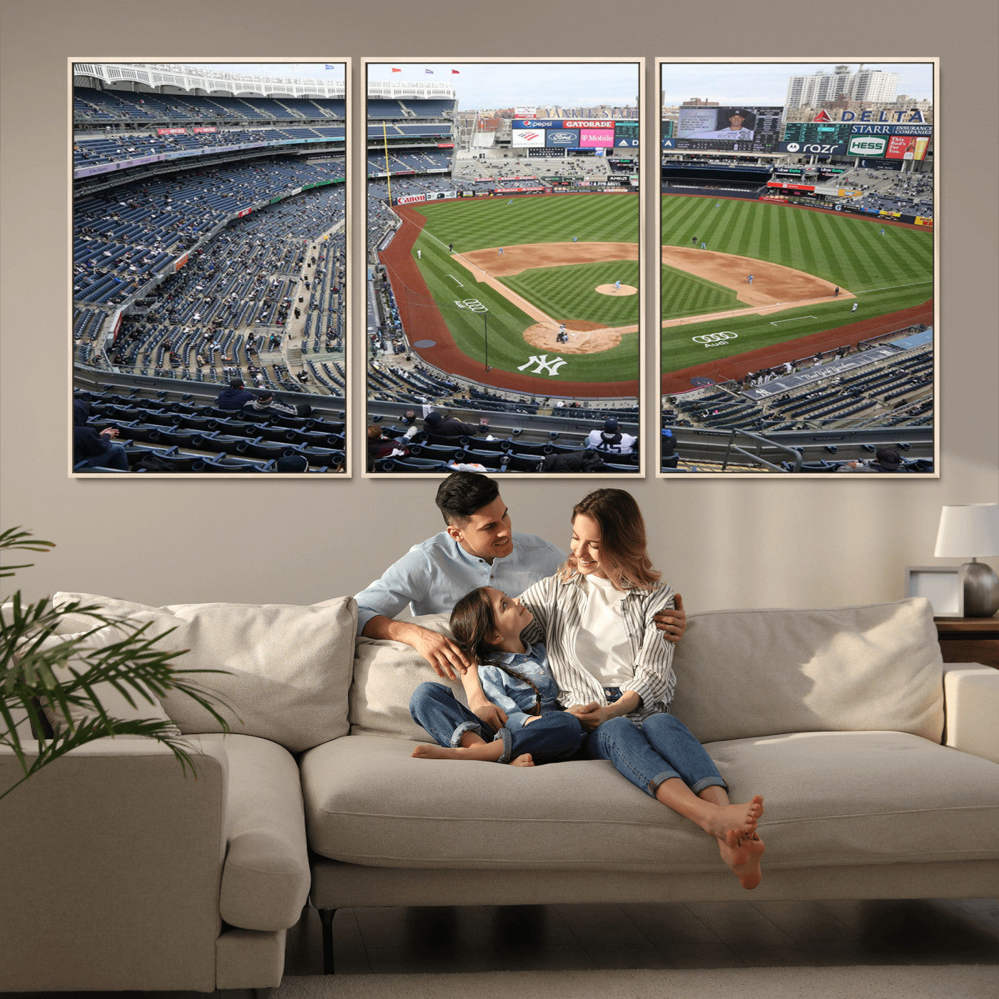 MGV-FC-60X30-3P - New York Yankees Baseball Team Print - Yankee Stadium Wall Art Canvas Print