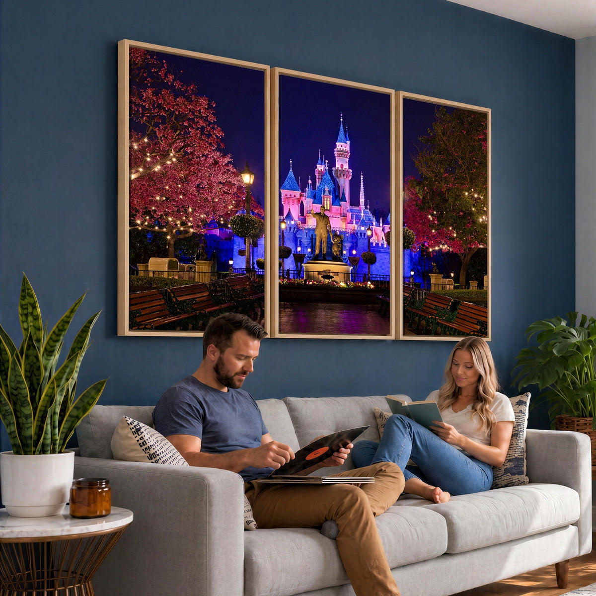79435-MGV-CV-24X16 - Castle Large Wall Art, Disney Magic Kingdom Kids Room Decor and Christmas Gift