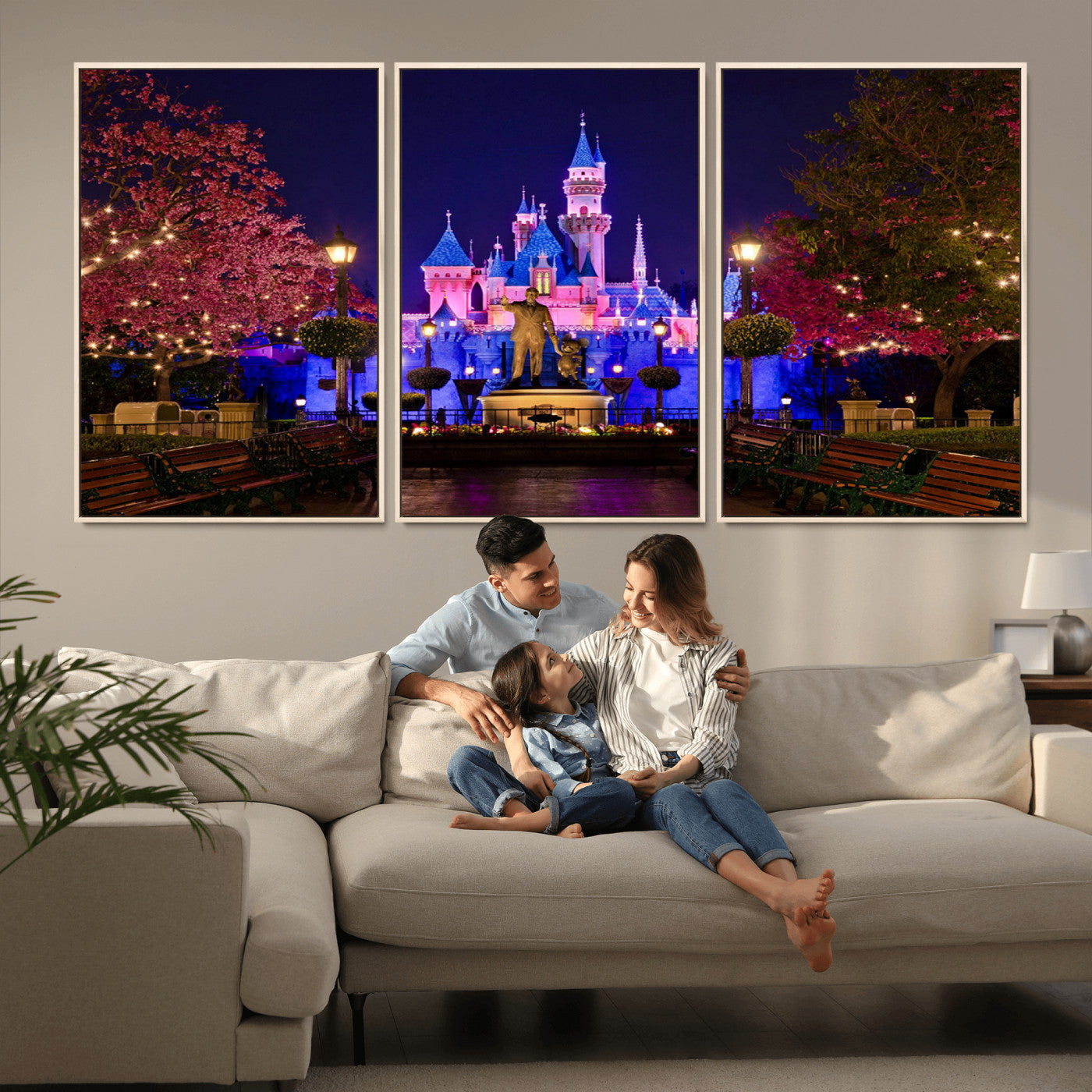 MGV-FC-60X30-3P - Castle Large Wall Art Disney Magic Kingdom Kids Room Decor - Disney World Christmas Home Decor Child