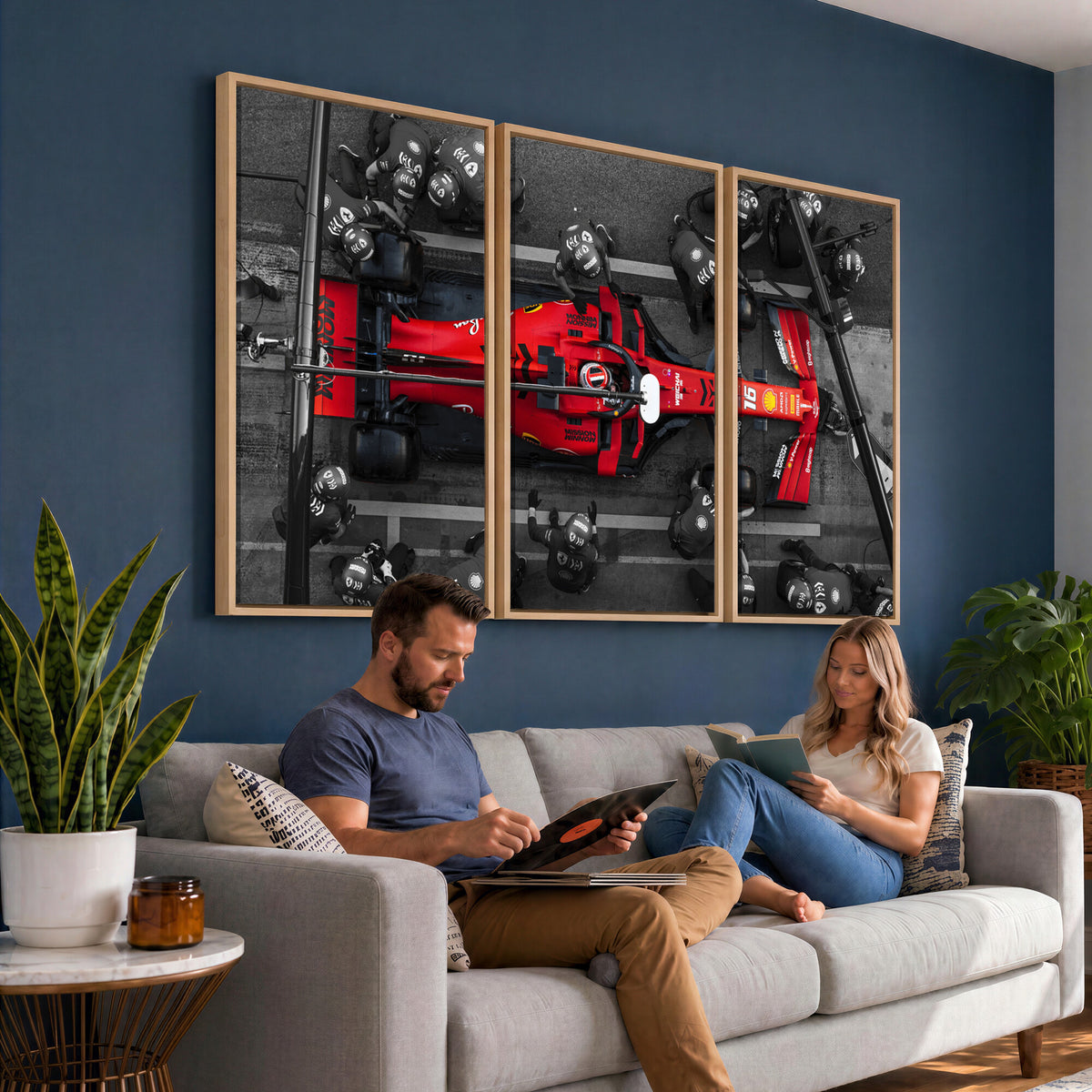 99356-MGV-CV-36X24 - Ferrari Pit Stop Canvas Wall Art | Precision and Speed