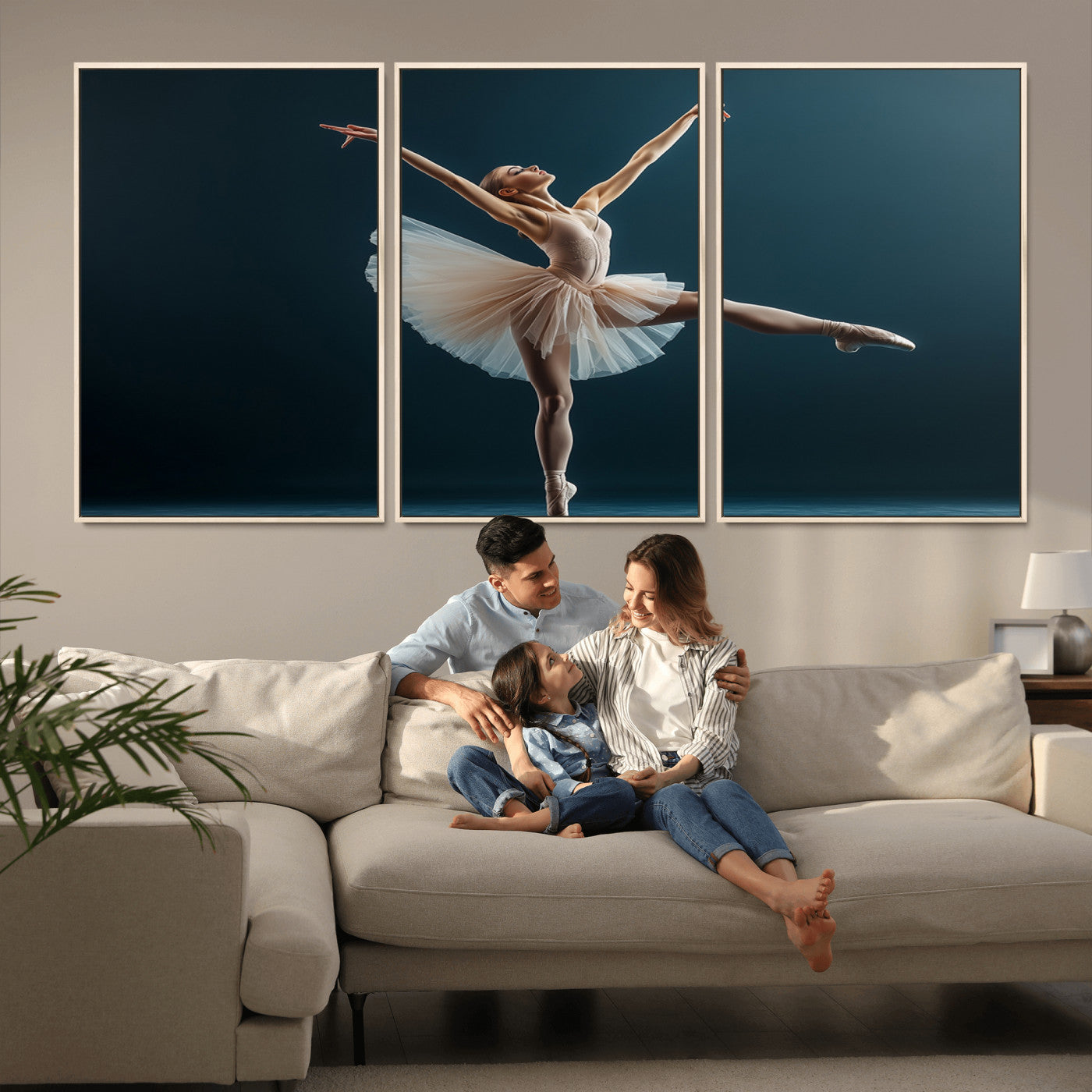 An elegant ballerina captured mid-pose on pointe, radiating grace and strength in a perfectly lit studio setting, her tutu fanned out in delicate symmetry.