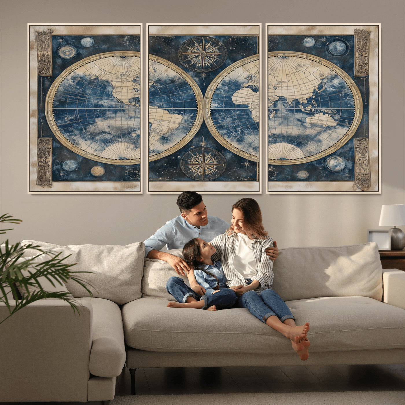 MGV-FC-60X30-3P - World Map Canvas Print