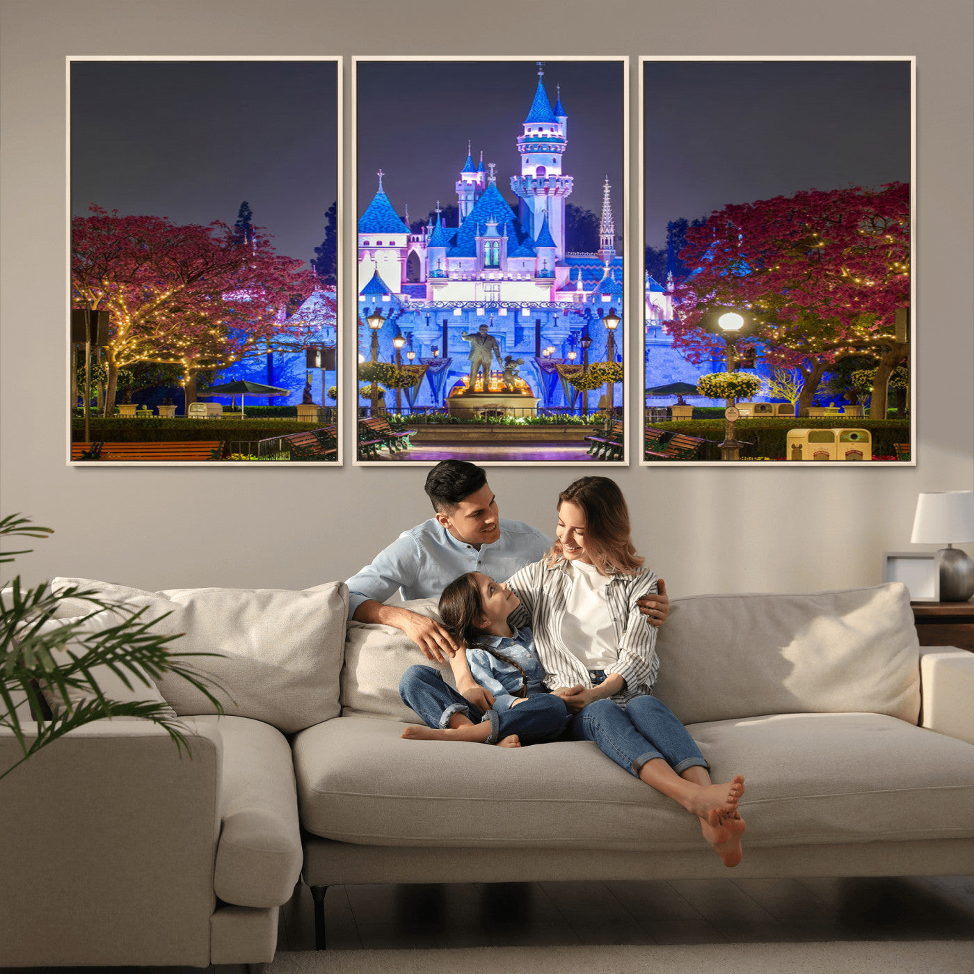 66710-MGV-CV-36X24-Large Disney Castle Wall Art Canvas Print - Magic Kingdom Kids Room Decoration Disney World