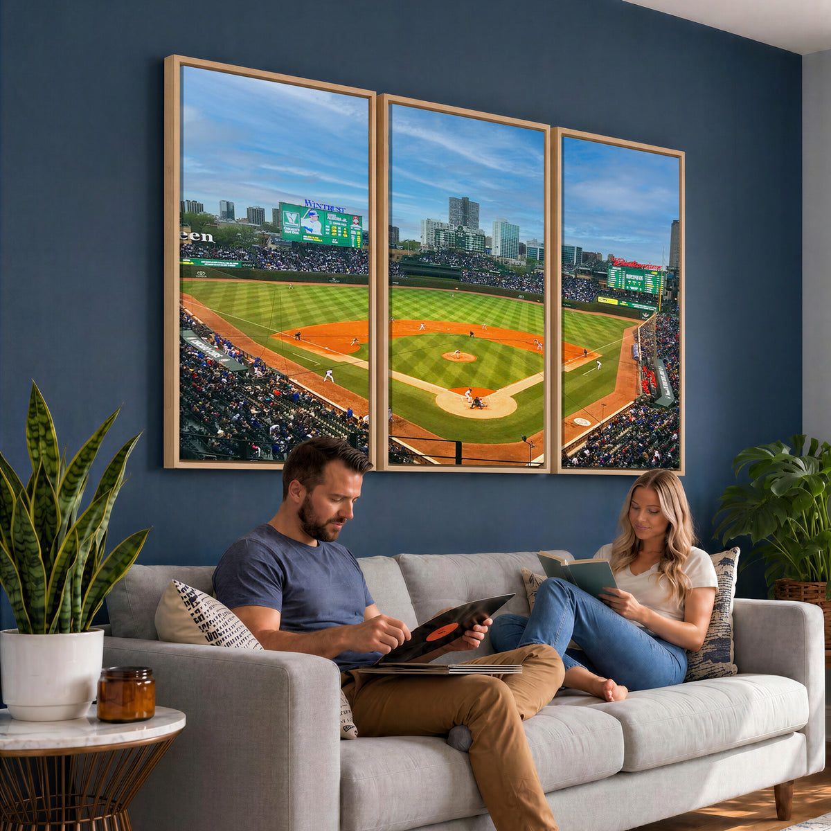 86839-MGV-CV-36X24 - Wrigley Field Chicago Cubs Panoramic Canvas Print