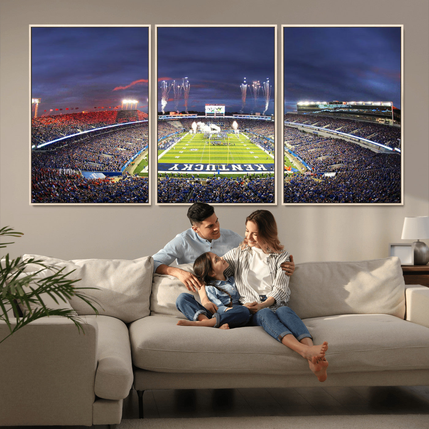 MGV-FC-60X30-3P - Kroger Field Canvas Wall Art - Kentucky Stadium Wall Art Print - Sunset Football Stadium Wall Decor