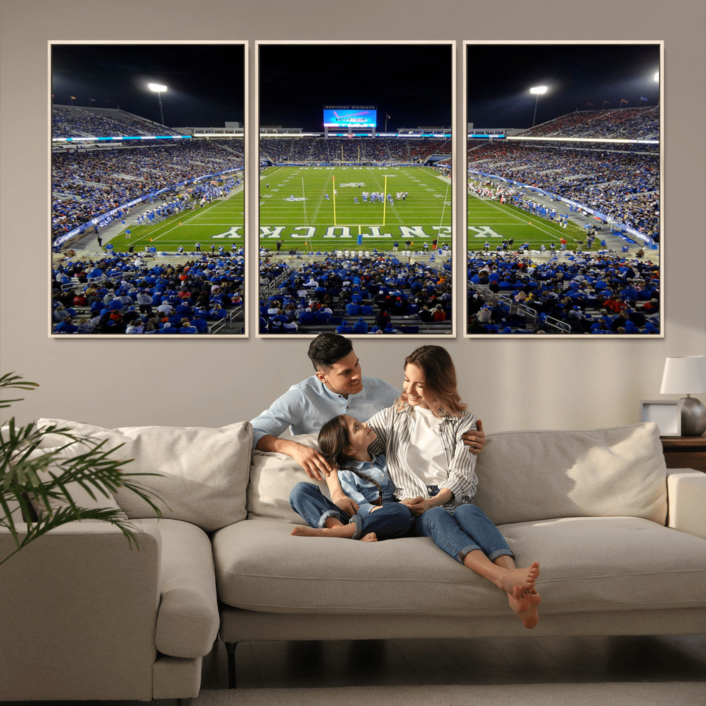 MGV-FC-60X30-3P - Kroger Field Canvas Wall Art - Kentucky Stadium Wall Art Print - Sunset Football Stadium Wall Decor