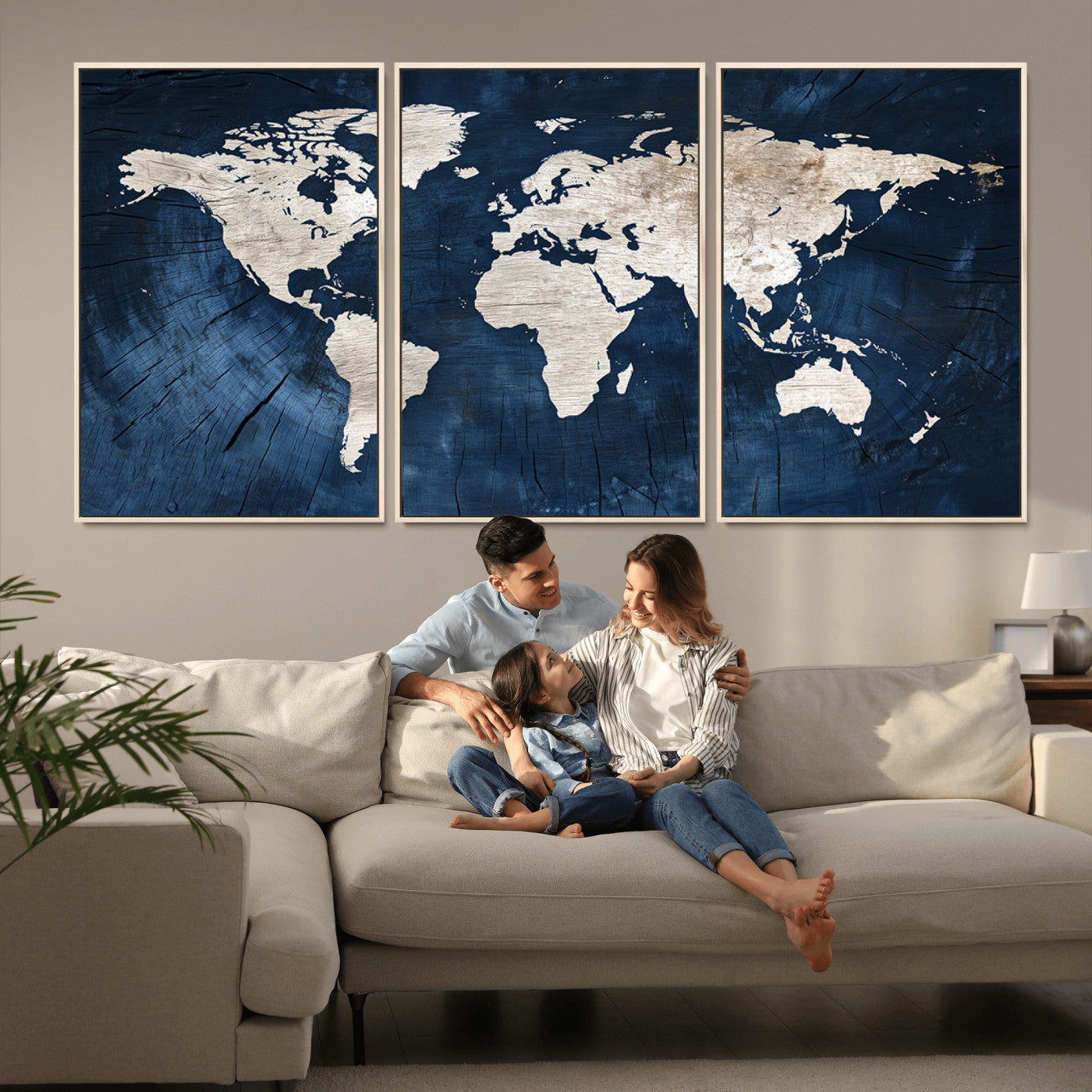 MGV-FC-60X30-3P - Push Pin World Map Canvas Print – Framed Wall Art for Couples to Track Their Travels – Anniversary