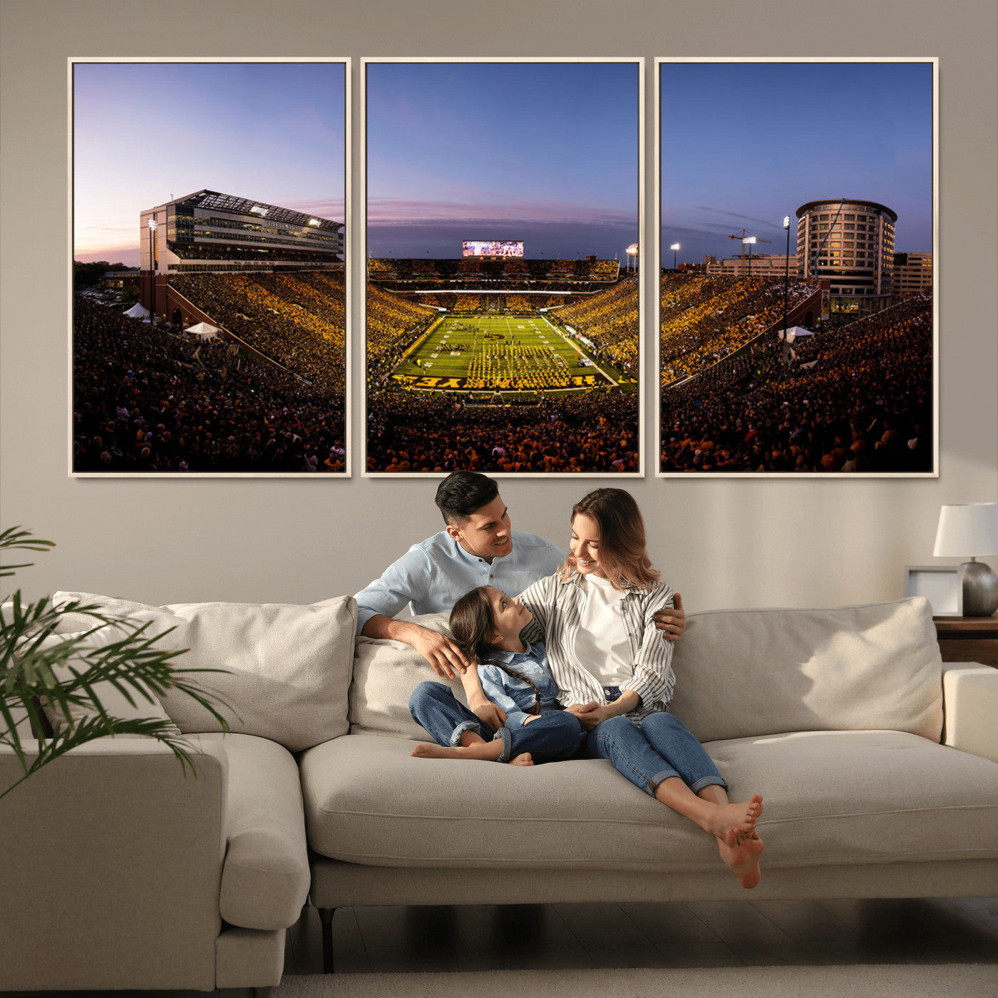 MGV-FC-60X30-3P - Iowa Hawkeyes Kinnick Stadium Wall Art Canvas Print, Framed Iowa Hawkeyes Kinnick Stadium Canvas
