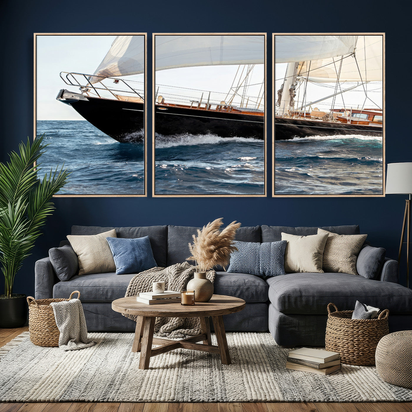 97168626-MGV-CV-36X24 - Boat Yacht Wall Art – Ocean Waves & Sailing Adventure Canvas Print, Nautical Elegance & Marine Journey for Living Room or Luxury Decor