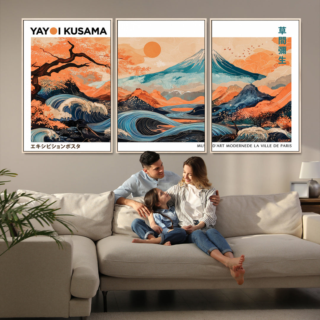 Yayoi Kusama 1986 Wall Art Print – Yayoi Kusama Wabi Sabi Japanese Wall Art Print - Vibrant Abstract Landscape Canvas – Ready-to-Hang Print