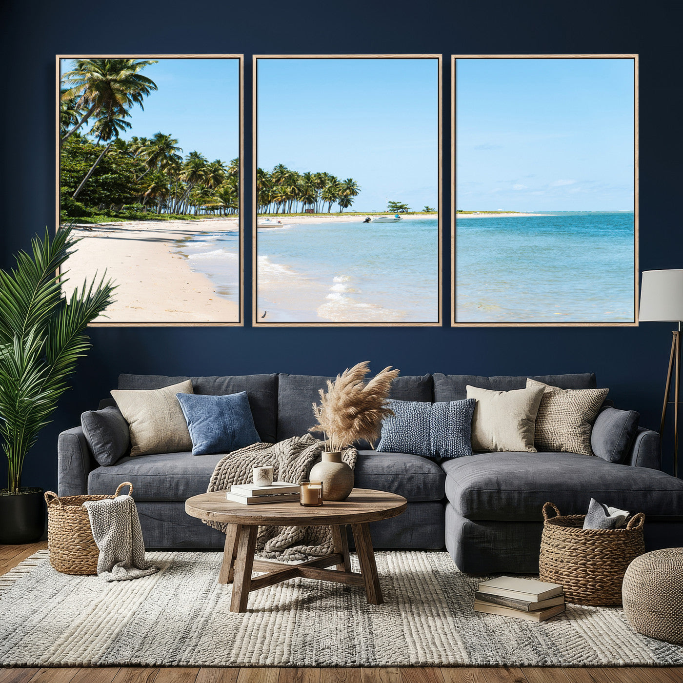37858872-MGV-CV-36X24 - Palm Tree Paradise Coastal Wall Art – Beach Scene and Ocean Breeze Canvas Print Tranquil Tropical Shore Decor for Living Room, Bedroom or Office
