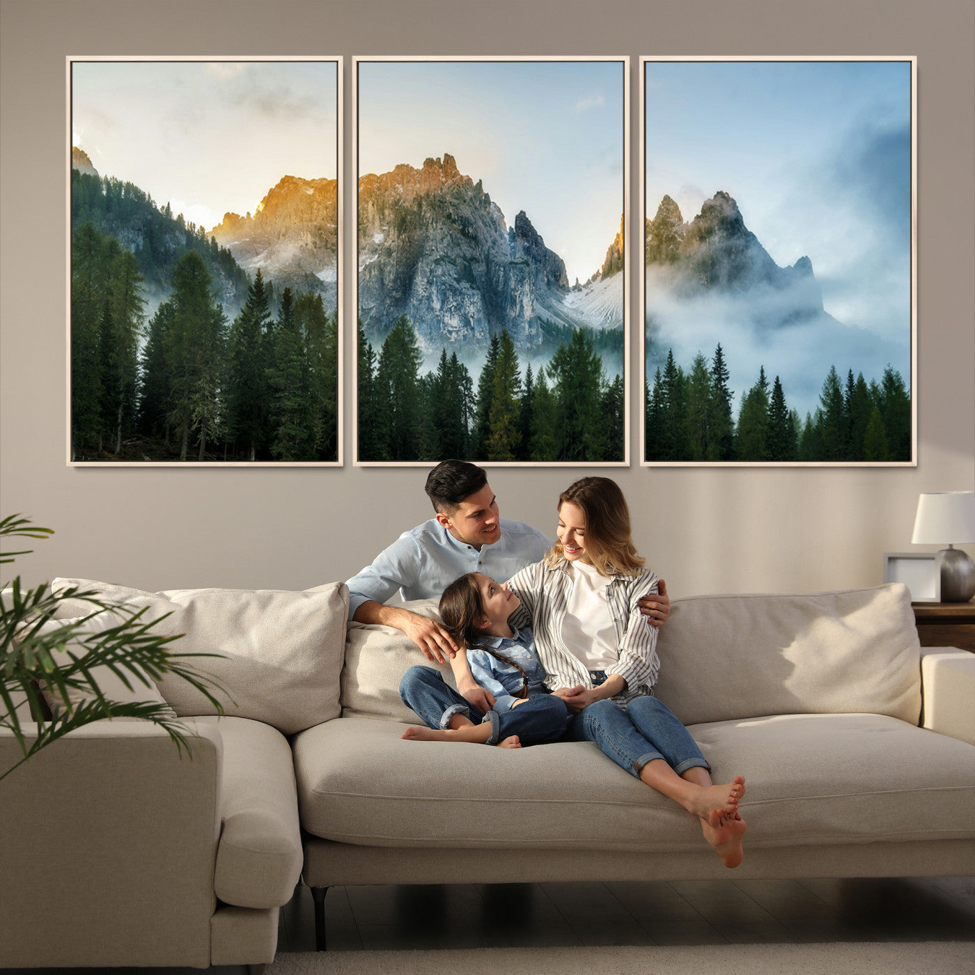 21145440-MGV-FC-60X30-3P_Natural-Wilderness Wall Art - Framed Nature Landscape Decor, Mountain Wall Art Canvas Print, Framed Nature Landscape Decor Art