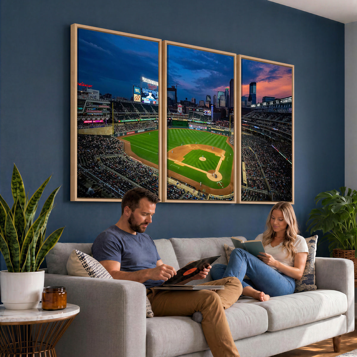 68222753-MGV-CV-36X24 - Target Field Wall Art Canvas Print, Baseball Stadium Scene
