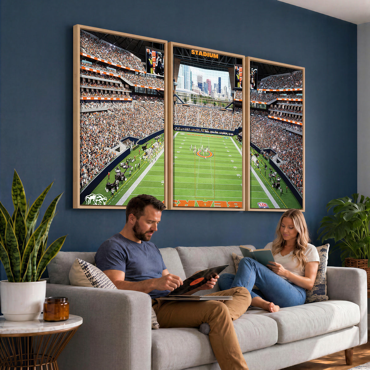 76935553-PAN-FL-20X10 - Chicago Bears Soldiers Field Wall Art Canvas Print, Home Office Wall Decor