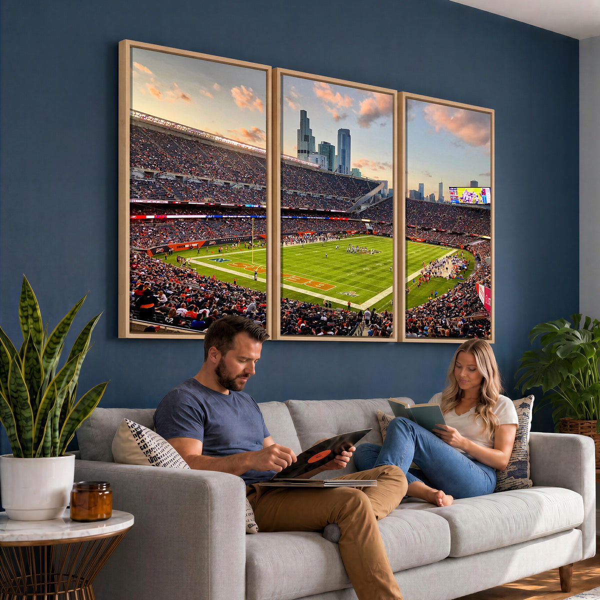 55377093-PAN-FL-20X10 - Chicago Bears Soldiers Field Wall Art Canvas Print, Man Cave Wall Decor