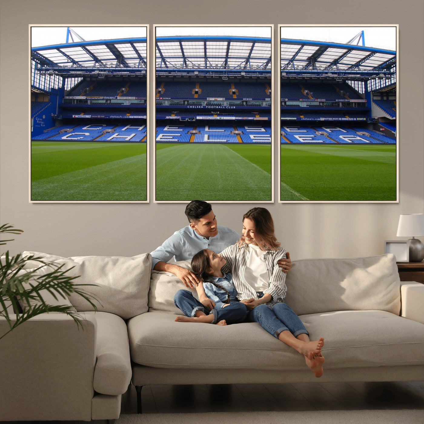 MGV-FC-60X30-3P - Stamford Bridge Chelsea Football Stadium Canvas Wall Art Print – Immersive Stadium Experience for