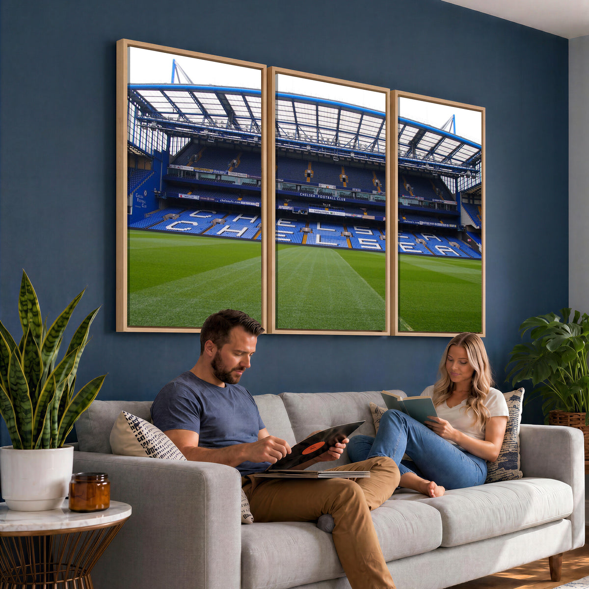 38616413CHELSA-MGV-CV-36X24 - Stamford Bridge Chelsea Football Stadium Canvas Wall Art