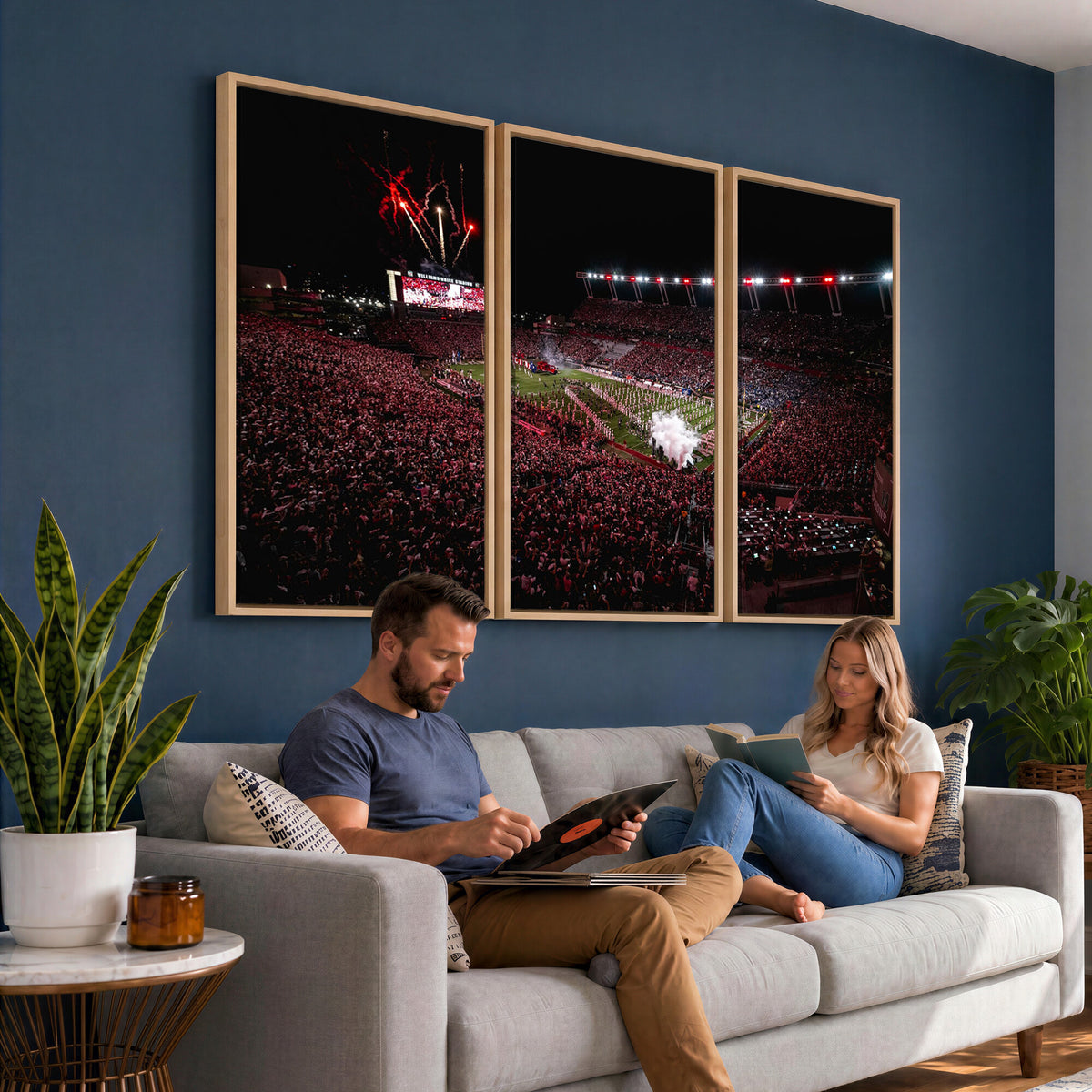 60690191-MGV-CV-36X24 - William Brice Stadium Wall Art Print, Baseball Game Room