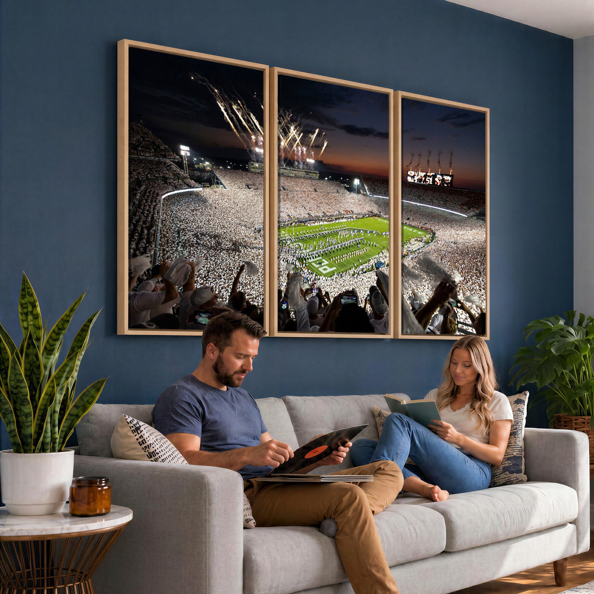 26666-MGV-CV-36X24 - Penn State Stadium Wall Art Canvas Print, White Out