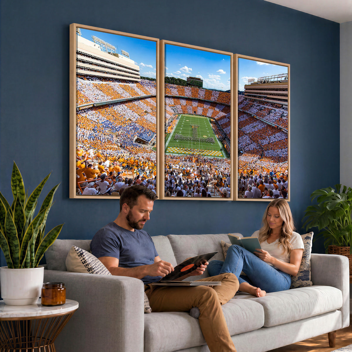 77097951-MGV-CV-36X24 - Tennessee Neyland Stadium Wall Art, Sports Arena Canvas, Extra Large Game Room Wall Decor
