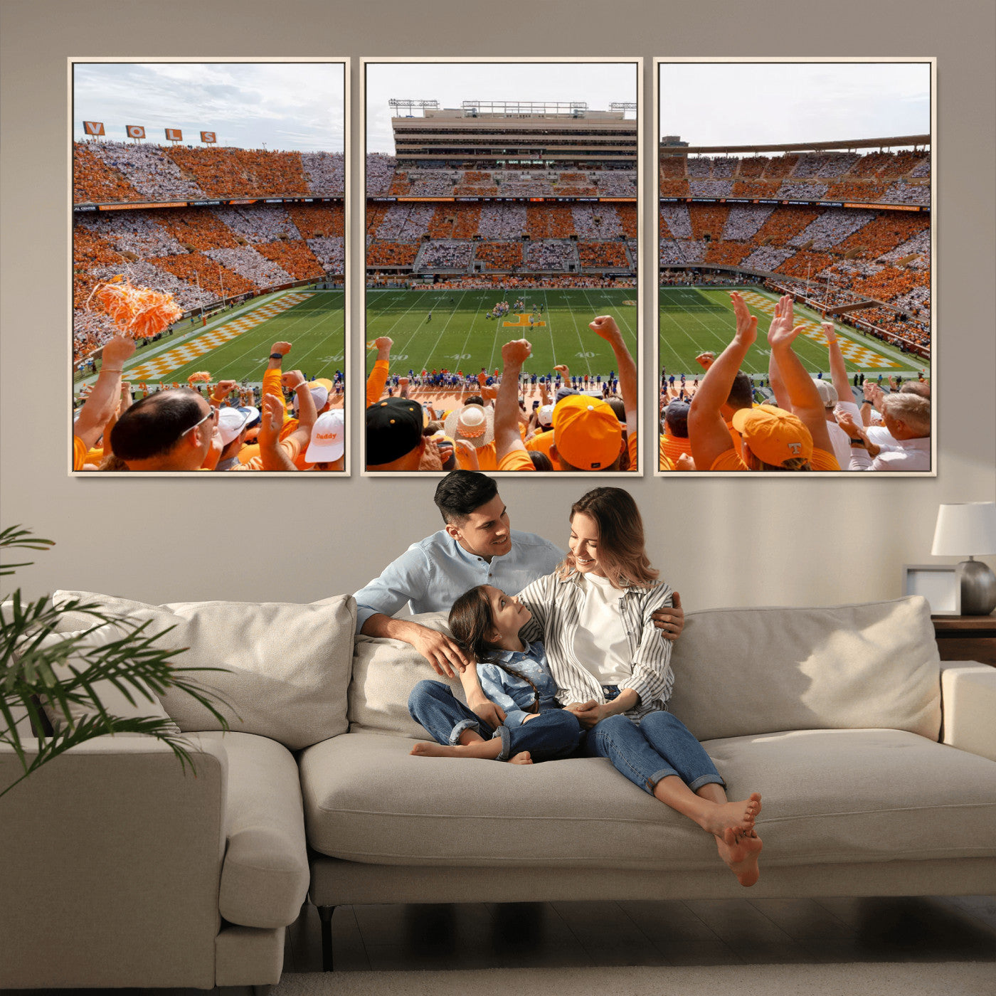 76011417-MGV-FC-60X30-3P - Tennessee Neyland Stadium Wall Art, Sports Arena Canvas Print, Panoramic Stadium Artwork for Home, Office