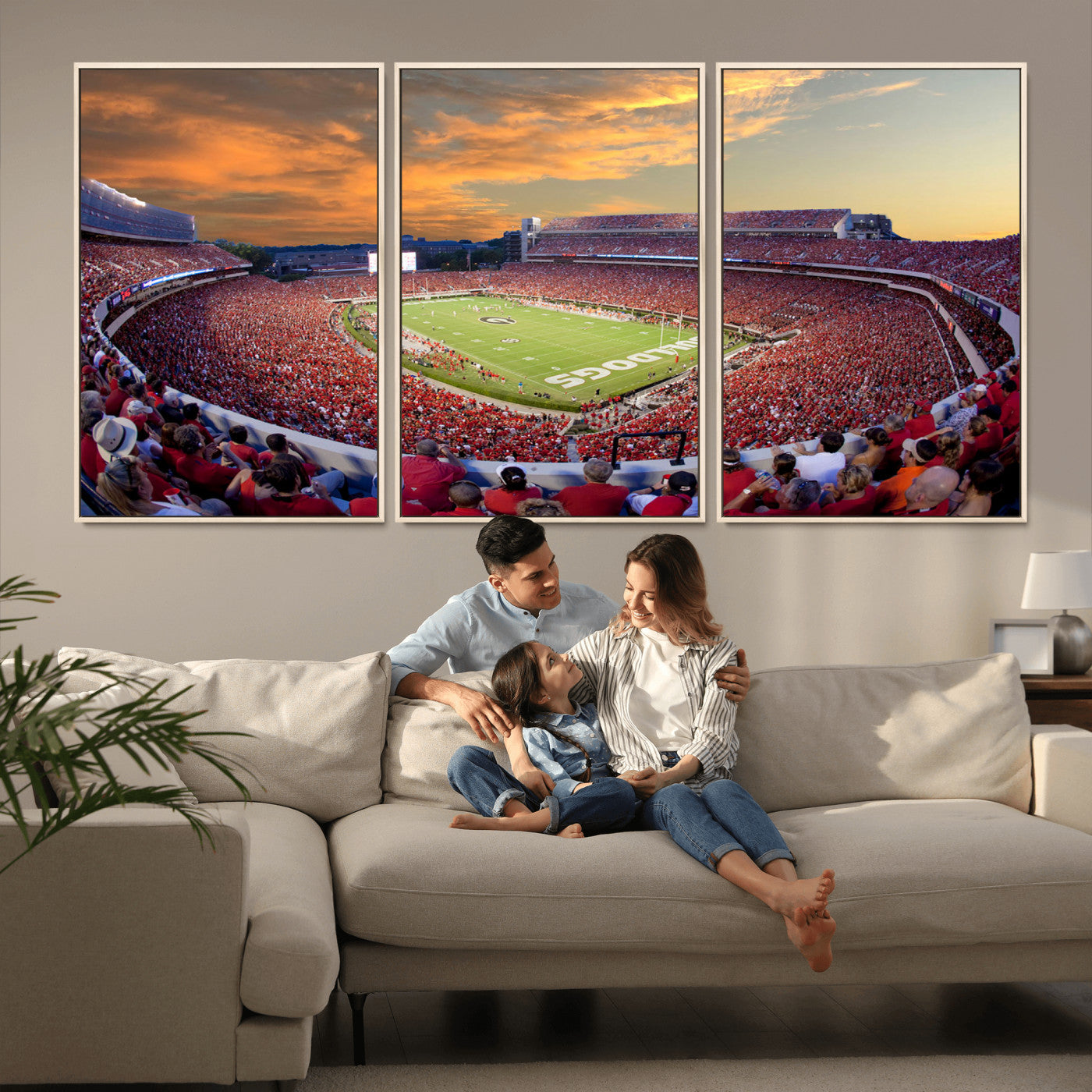73680988-MGV-FC-60X30-3P_Natural-Dooley Stadium Wall Art Print, Sports Arena Canvas Wall Art, Dooley Field at Sanford Stadium Canvas Print, Modern Athletic Field Art Printing