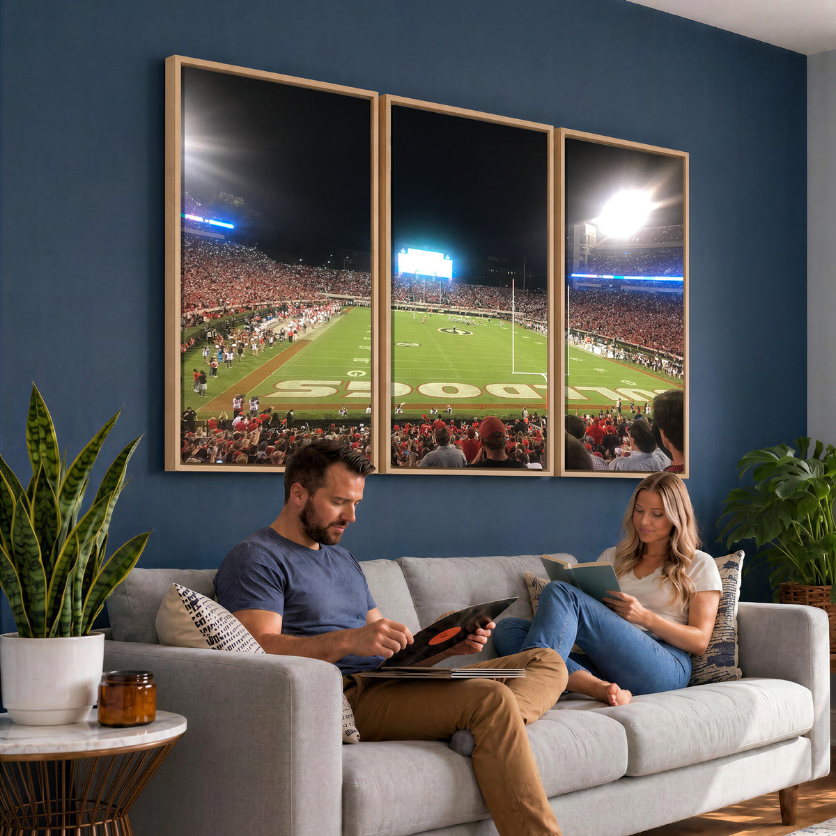 16230786-MGV-CV-36X24 - Dooley Stadium Wall Art, Sports Arena Panoramic Canvas Print, Modern Stadium Landscape Artwork for Home, Office