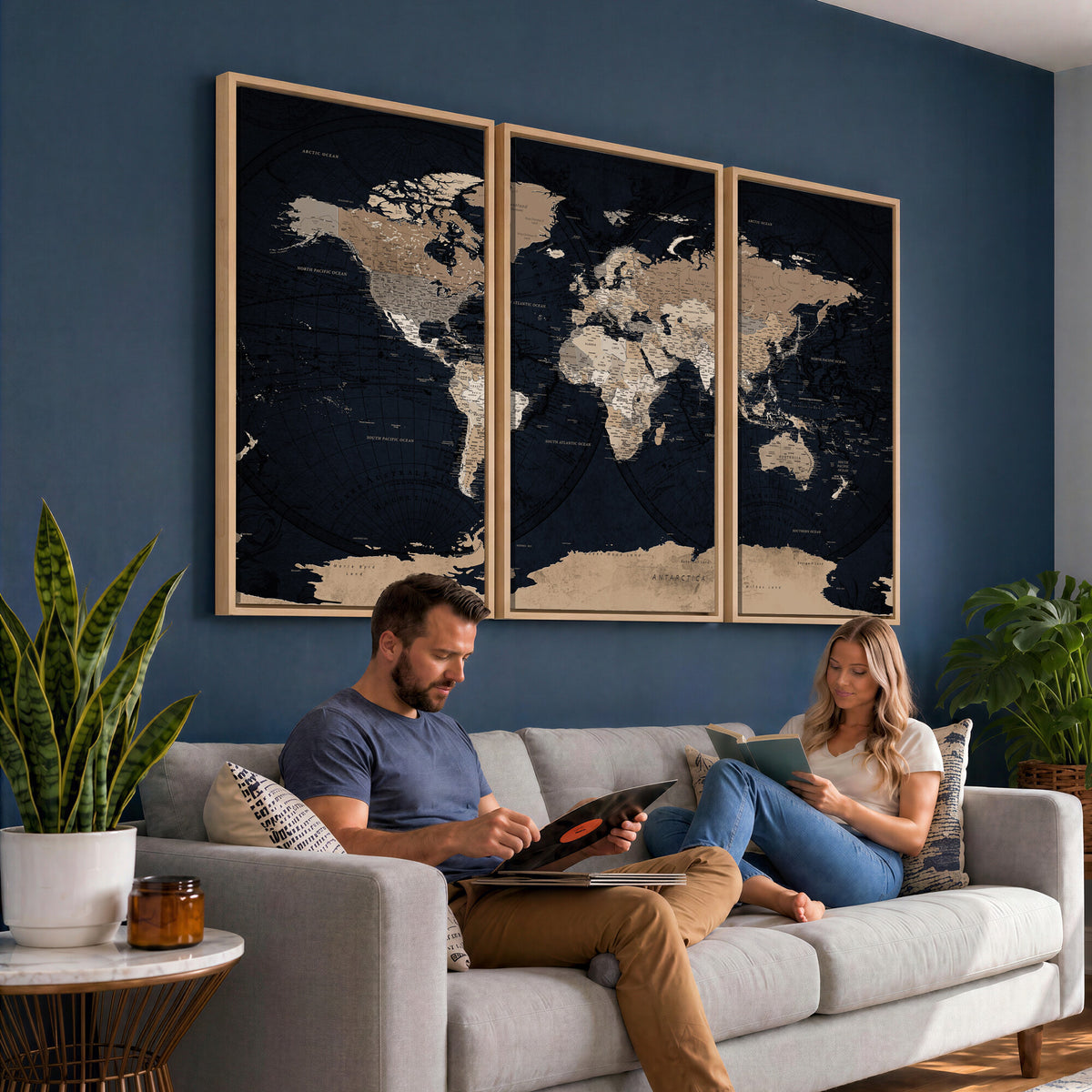 25812727-MGV-CV-36X24 - Grunge Wall Art World Map Canvas Print