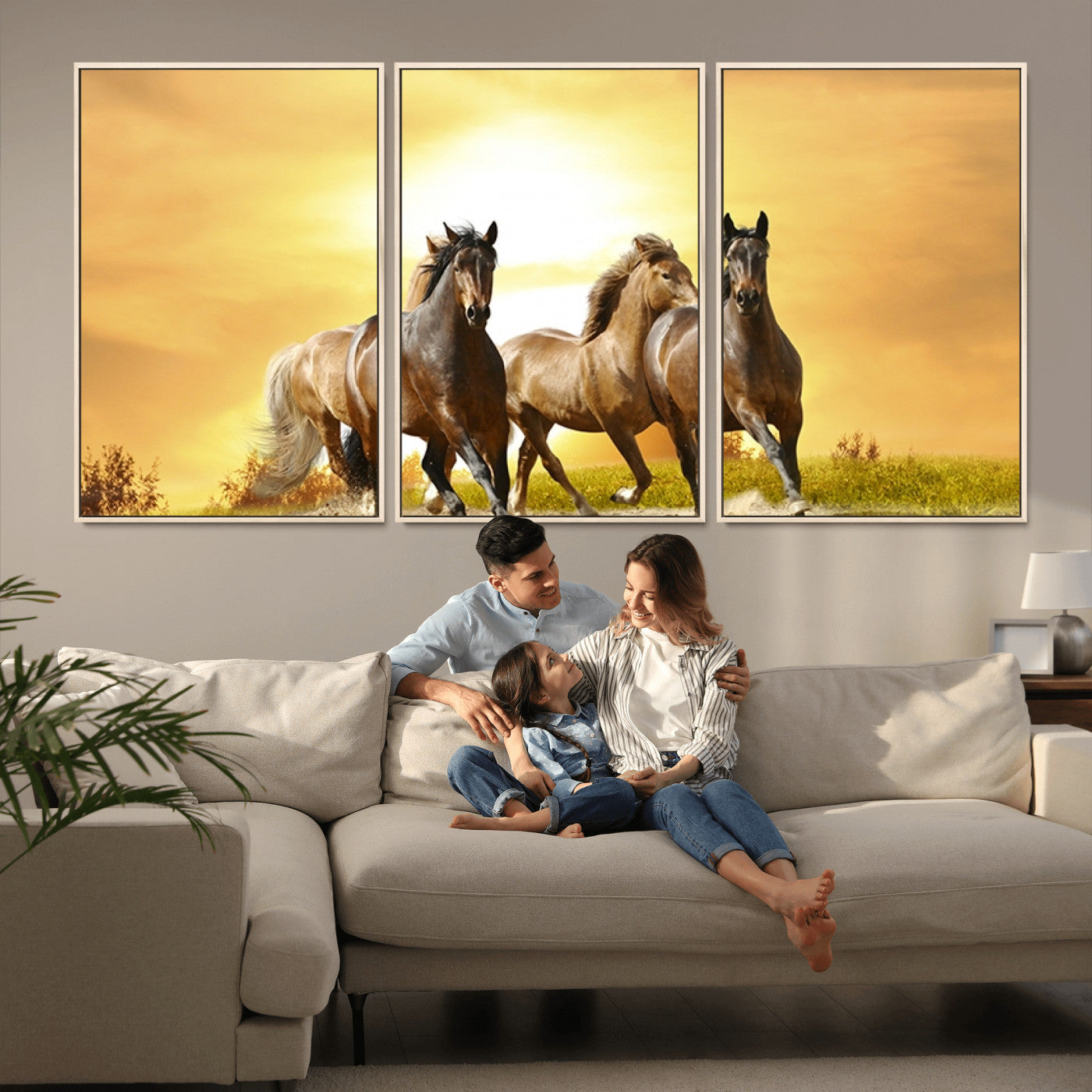 MGV-FC-60X30-3P - Wild Horses Wall Art Canvas Print