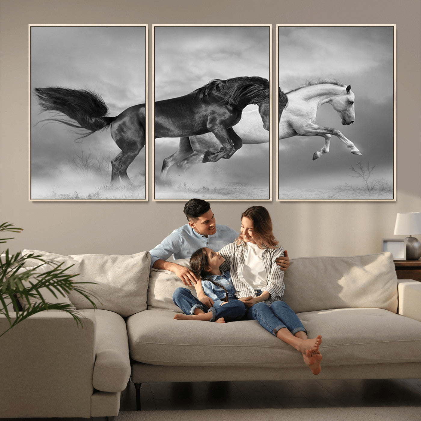 MGV-FC-60X30-3P - Wild Horses Wall Art Canvas Print