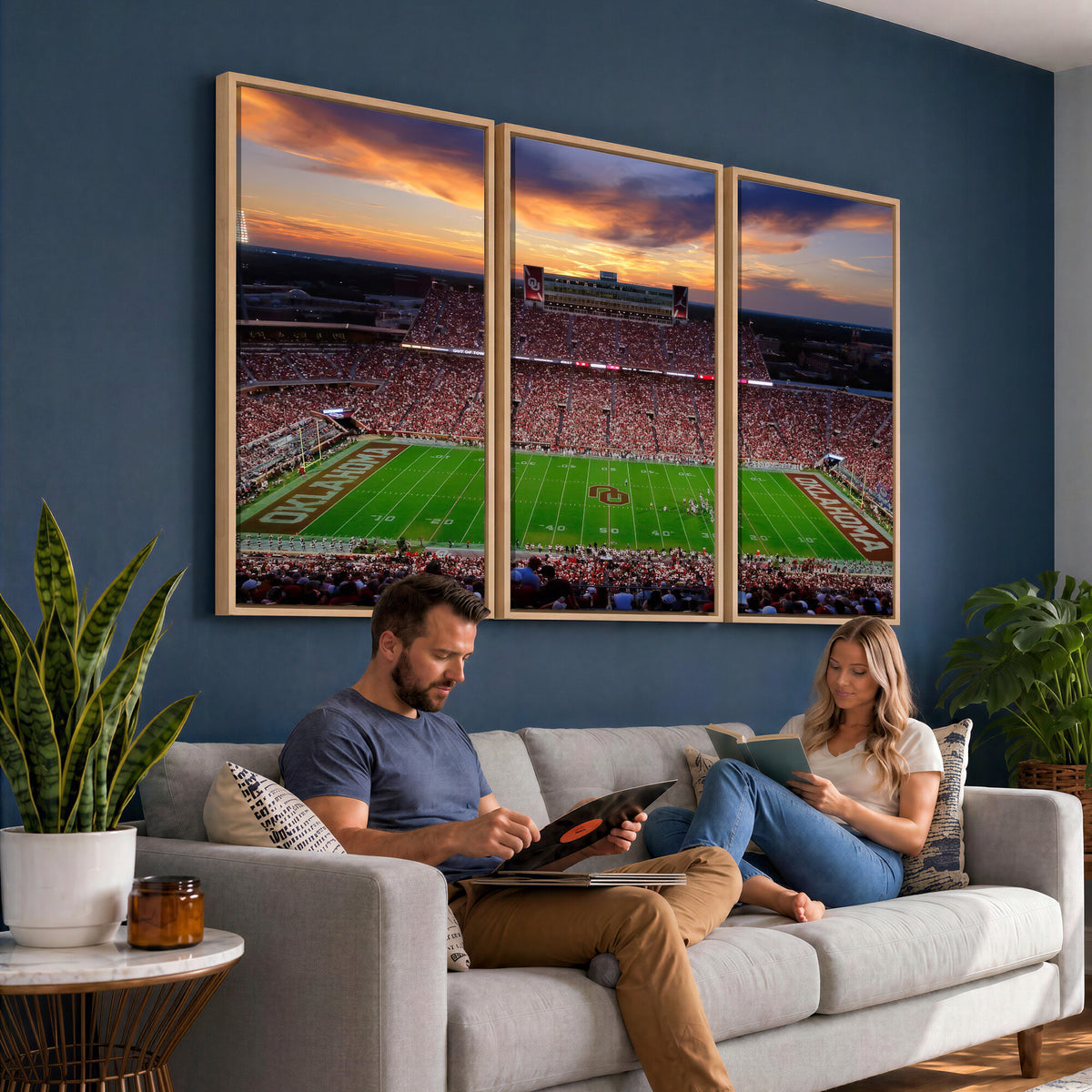51457497-MGV-CV-36X24 - Oklahoma Sooners Stadium Wall Art Canvas Print, College Football Decor