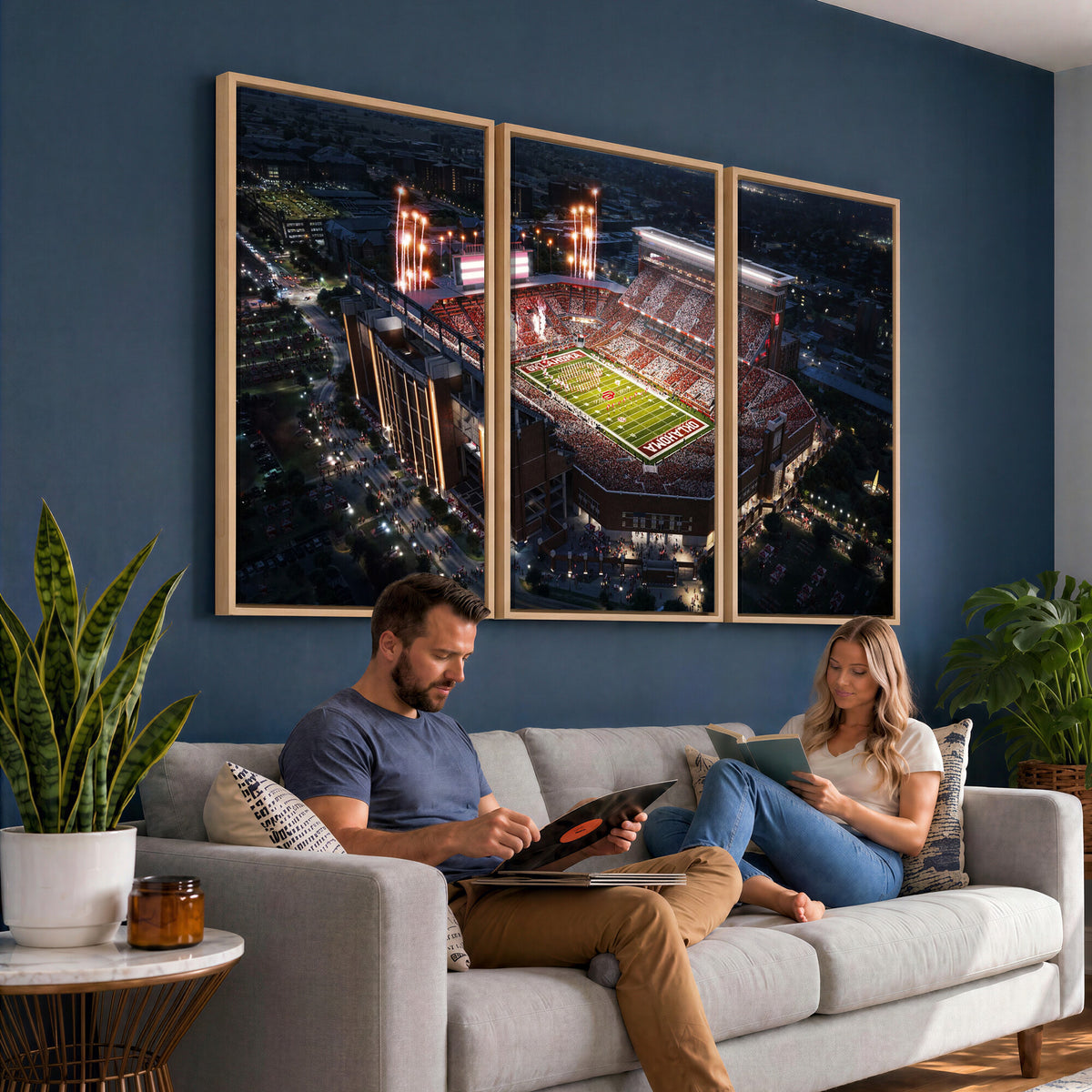16867141-MGV-CV-36X24 - Oklahoma Memorial Stadium, Gaylord Memorial Stadium Wall Art