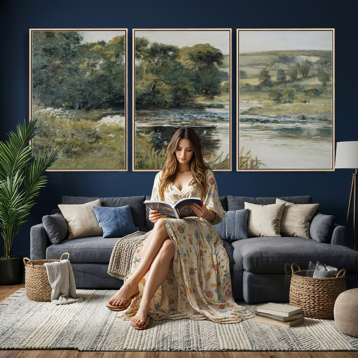 63256010-MGV-CV-36X24 - Edward Mitchell Bannister Streamside Wall Art Canvas Print