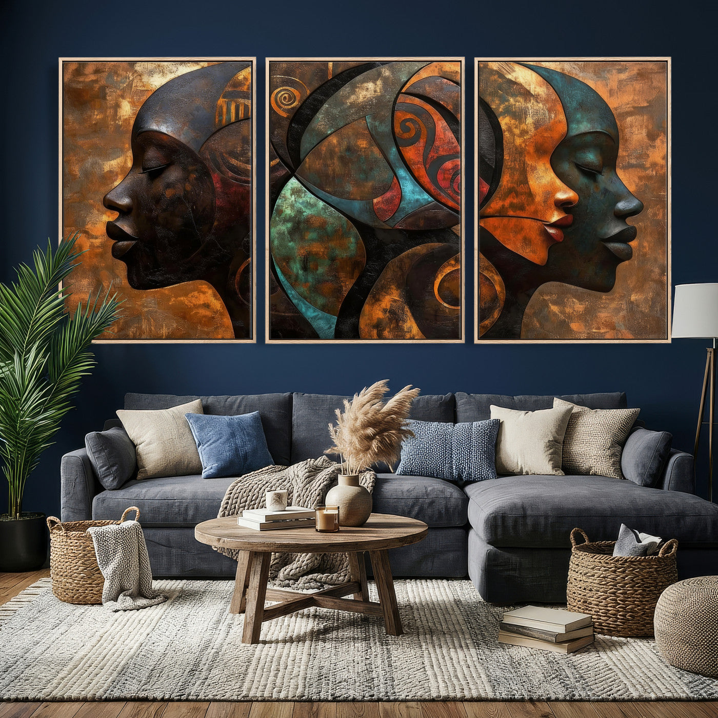 81517886-MGV-CV-36X24 - Abstract Afro American Women Wall Art Canvas Print