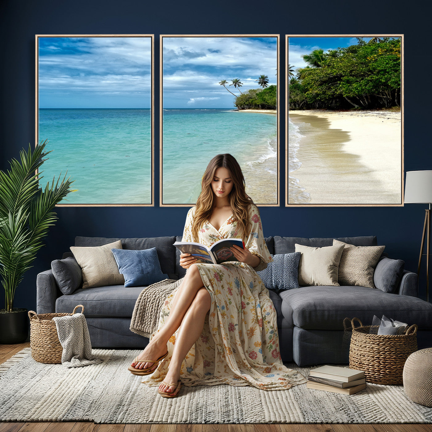 50626792-MGV-CV-36X24 - Puerto Rico Beach Paradise Wall Art – Tropical Coastal Print