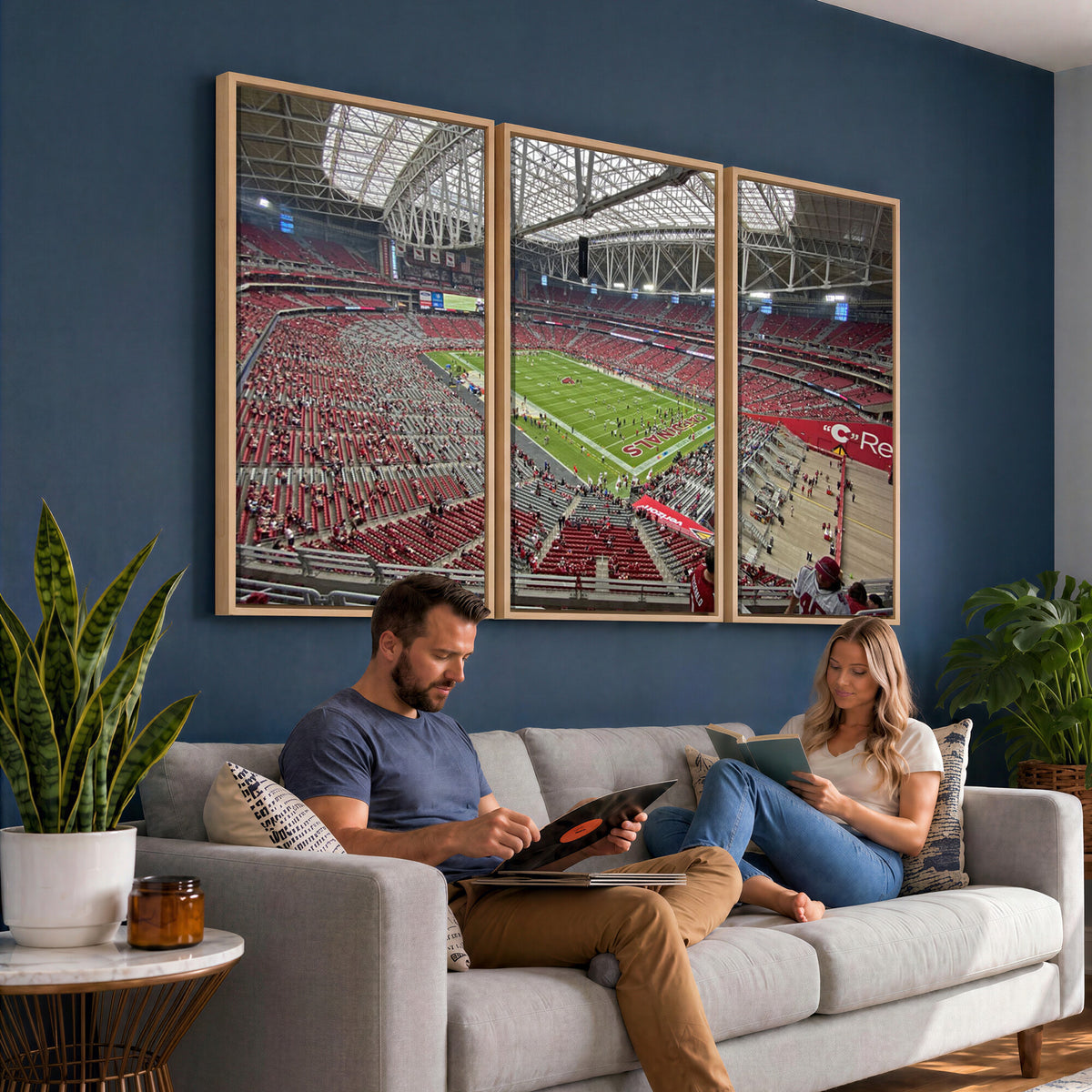 30579717-MGV-CV-36X24 - State Farm Stadium Canvas Wall Art, Arizona Cardinals Football Stadium Print, Glendale NFL Arena Panorama Artwork