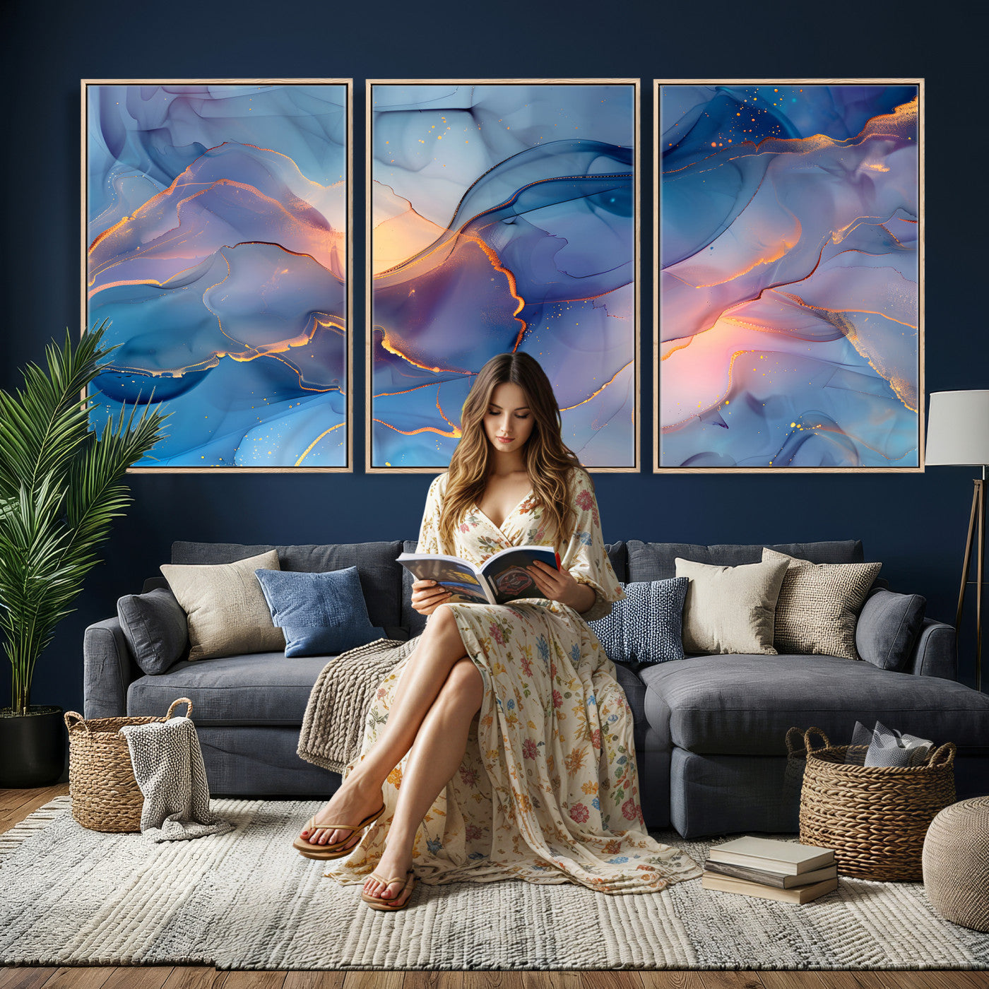13710509-MGV-CV-36X24 - Colorful Abstract Canvas Wall Art Print, Vibrant Popup Color Art Print