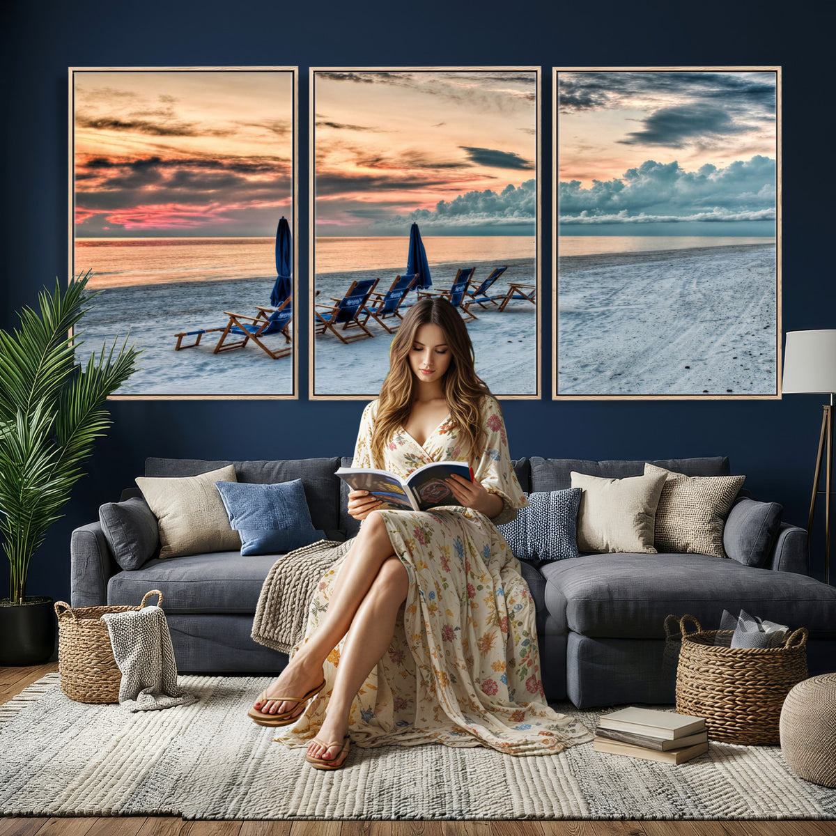 17237006-MGV-CV-36X24 - Serene Gulf Solitude Wall Art Canvas Print