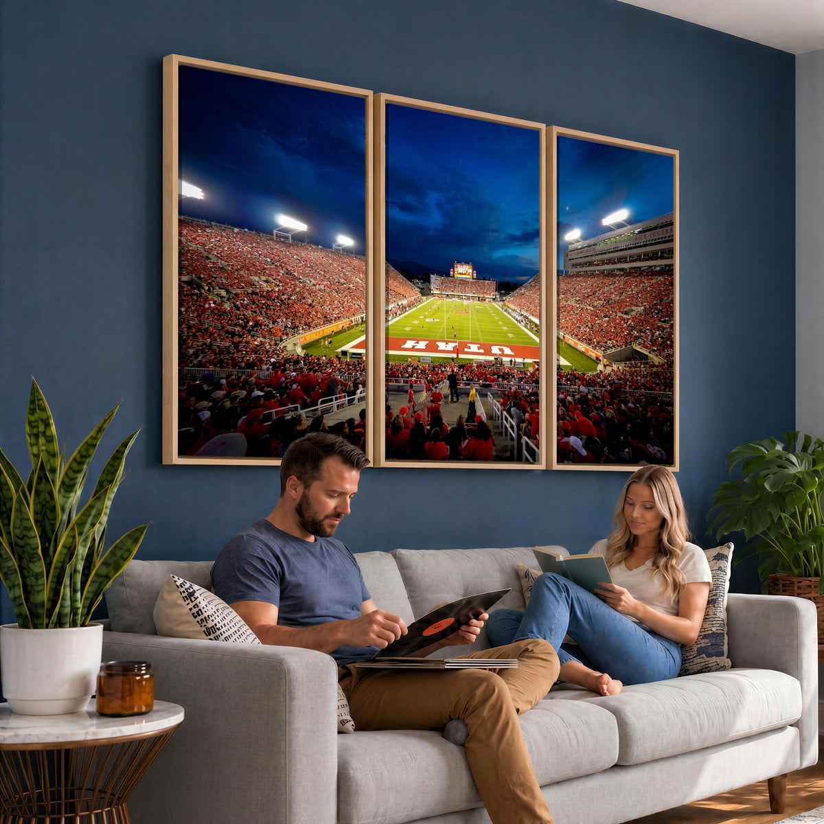74019251-MGV-CV-36X24 - Rice-Eccles Stadium Wall Art Canvas Print - Utah Salt Lake City Stadium Print
